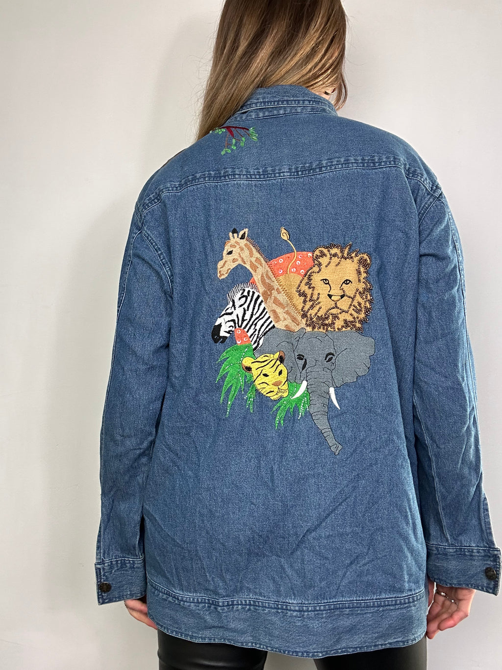 Jungle 90's Printed Denim Jacket Size M