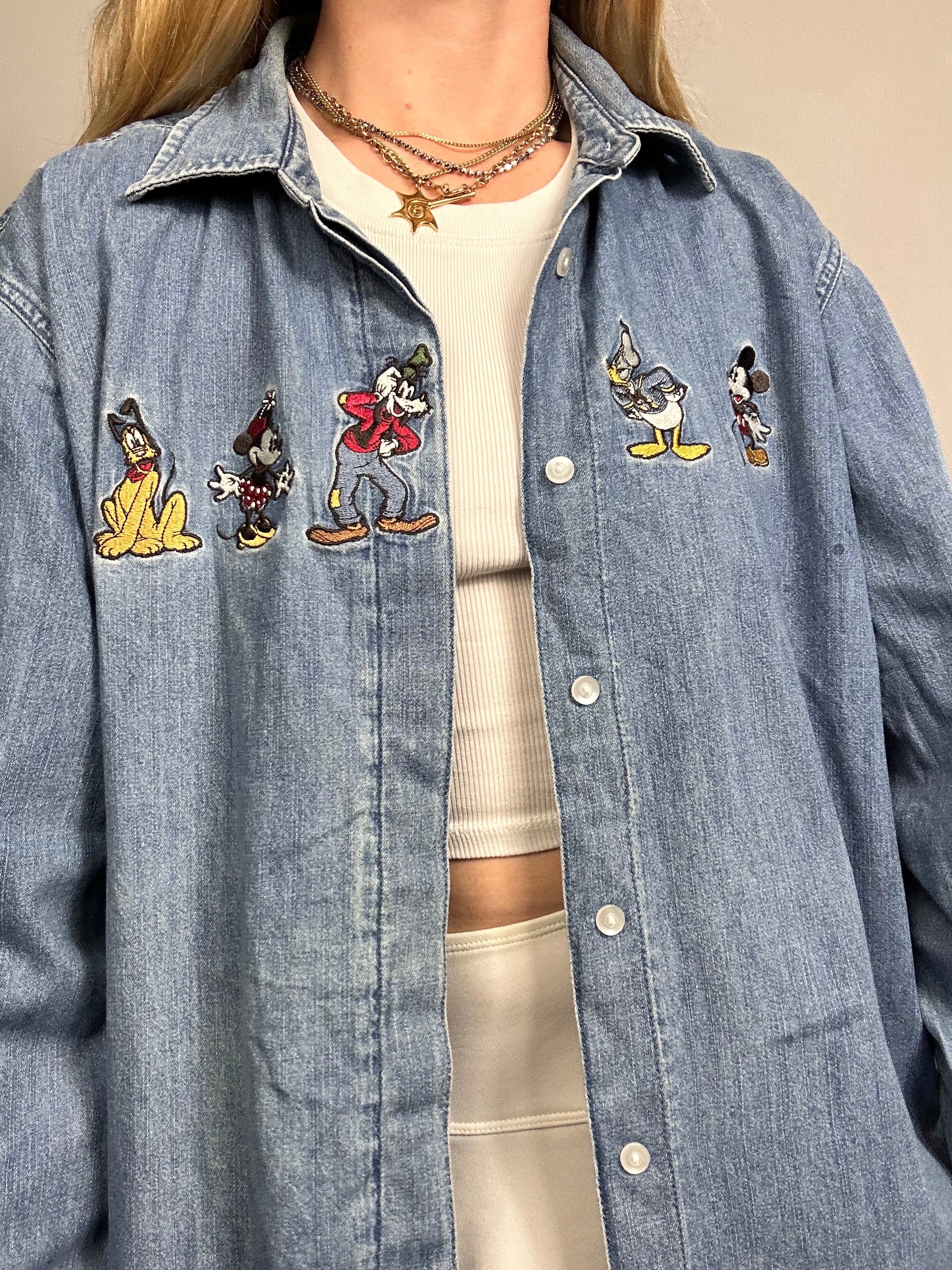 Mickey Mouse 90's Denim Shirt Size L