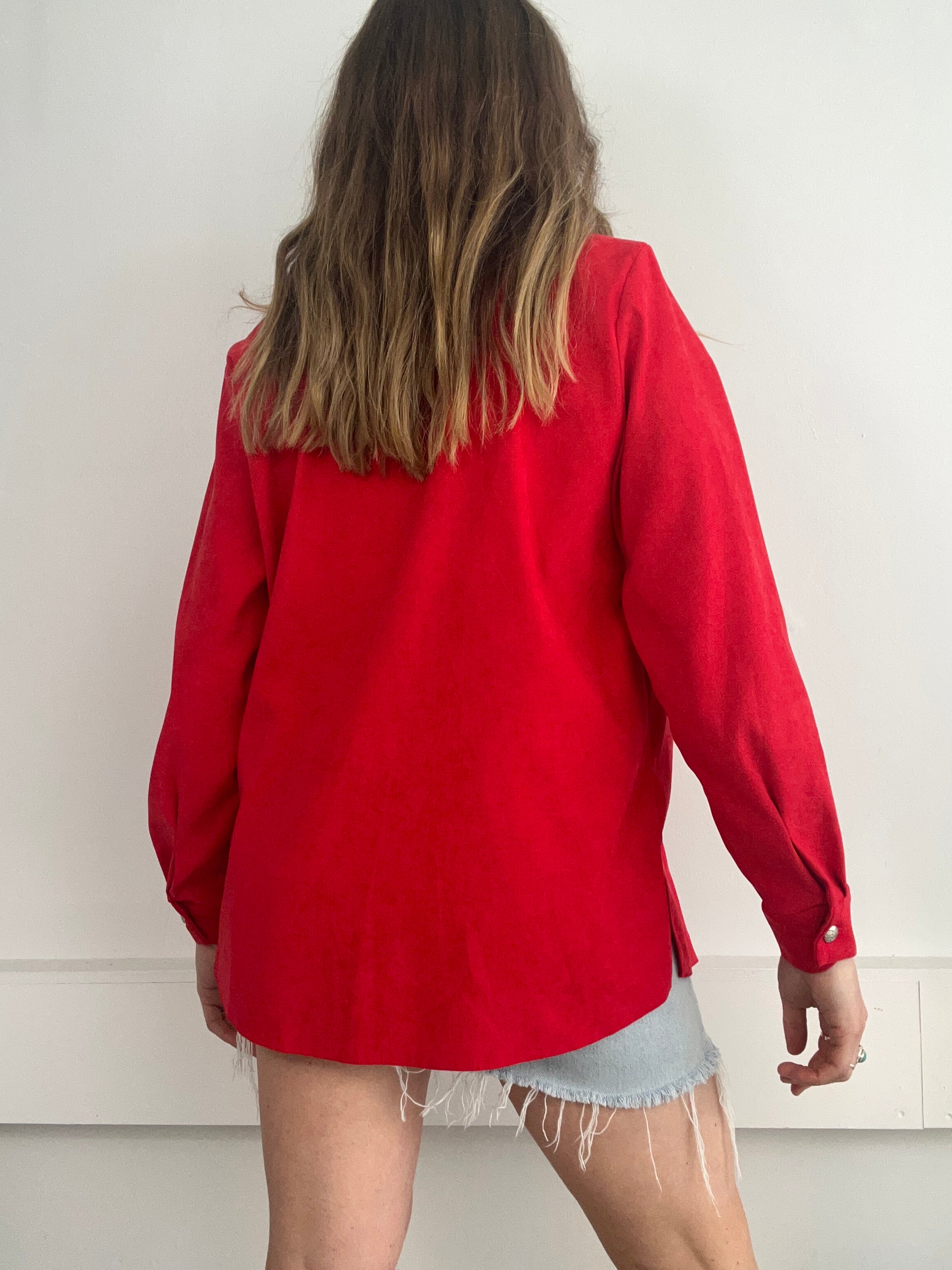 Red Corset Shirt Size M
