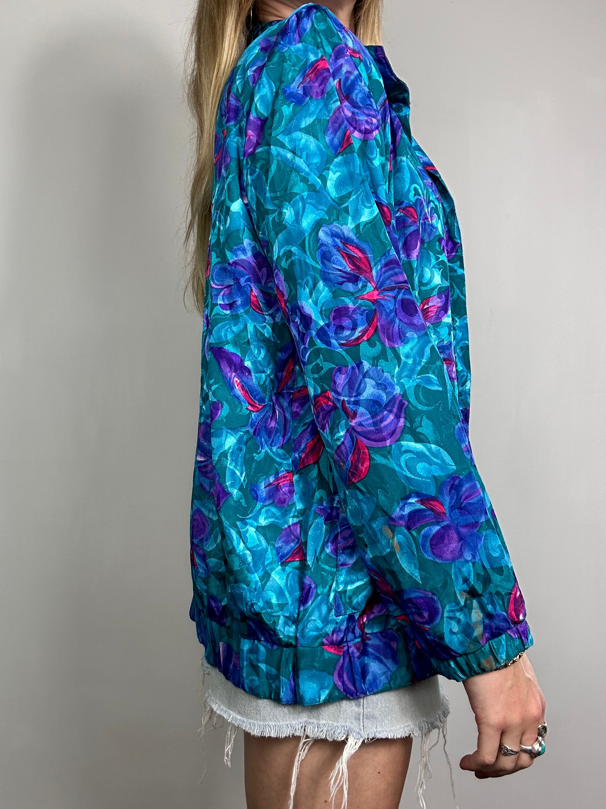 Floral 80's lightweight Jacket Size 12