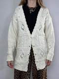 White Knitted Cardigan Size M