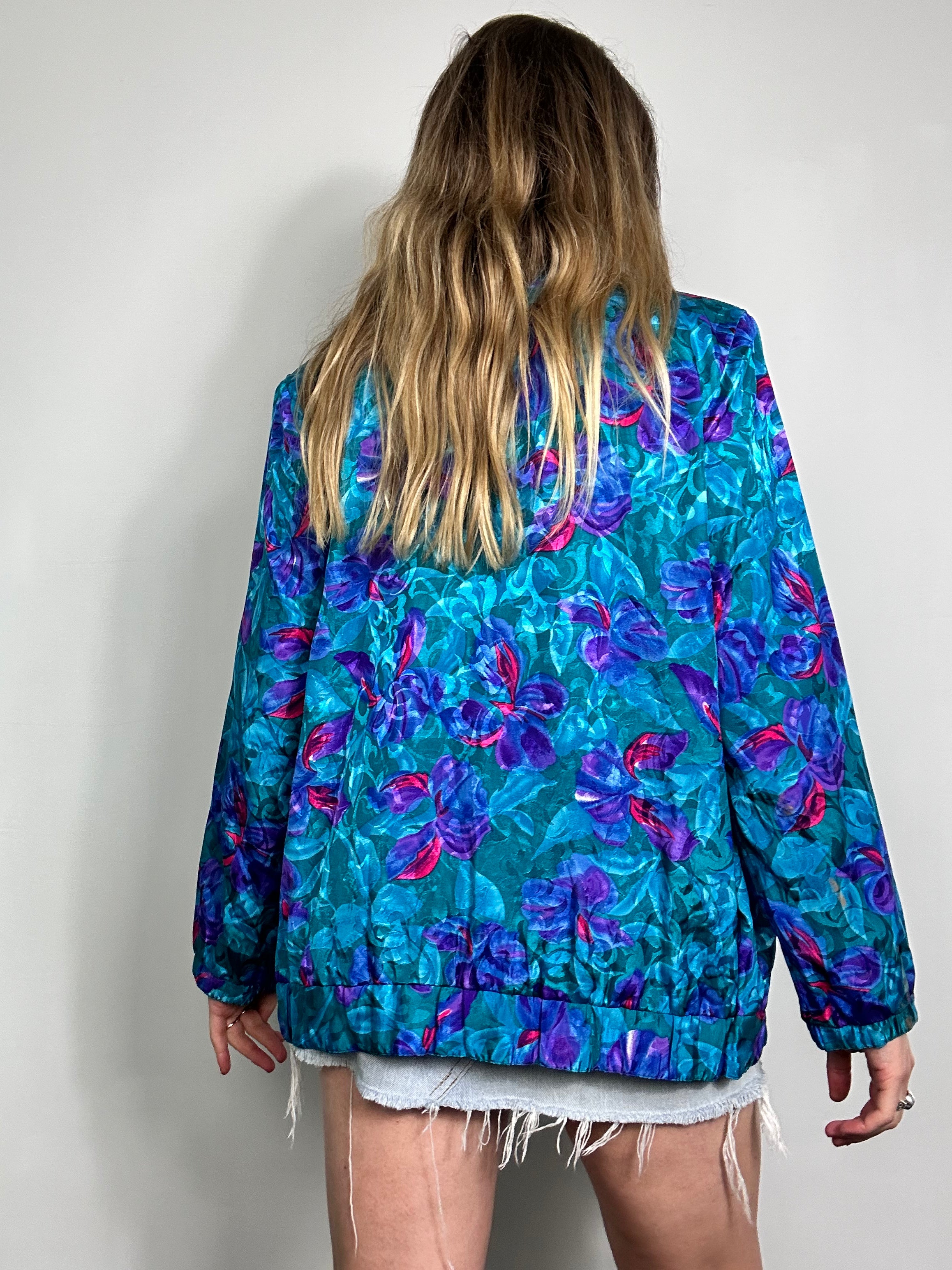 Floral 80's lightweight Jacket Size 12