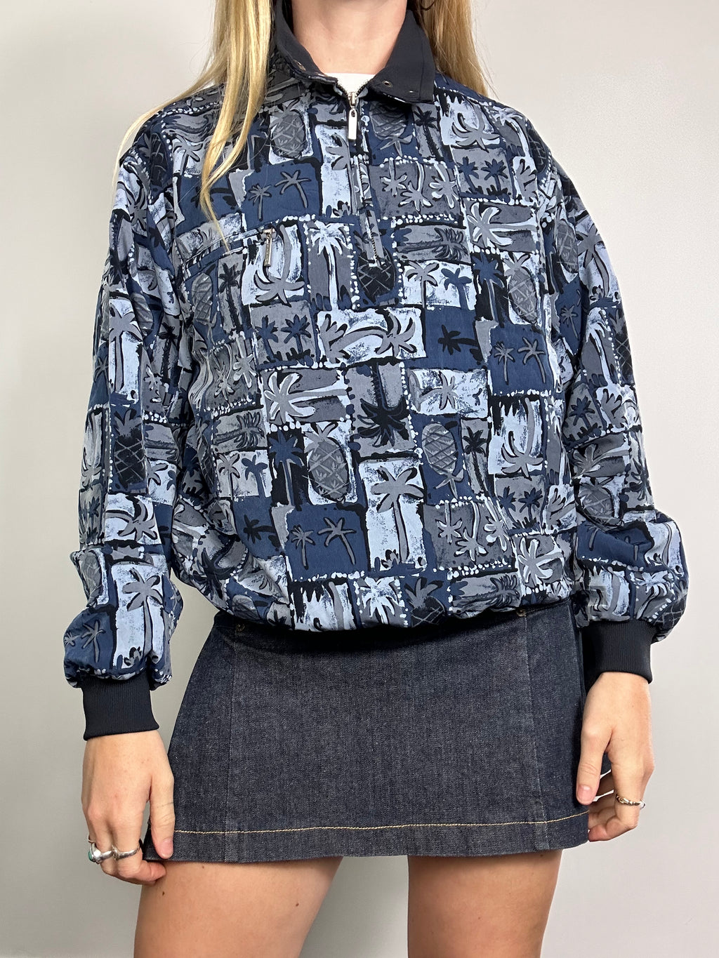 Half Zip 80's Sweater Size S