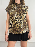 Cheetah Sequin vest 80's Size L/XL