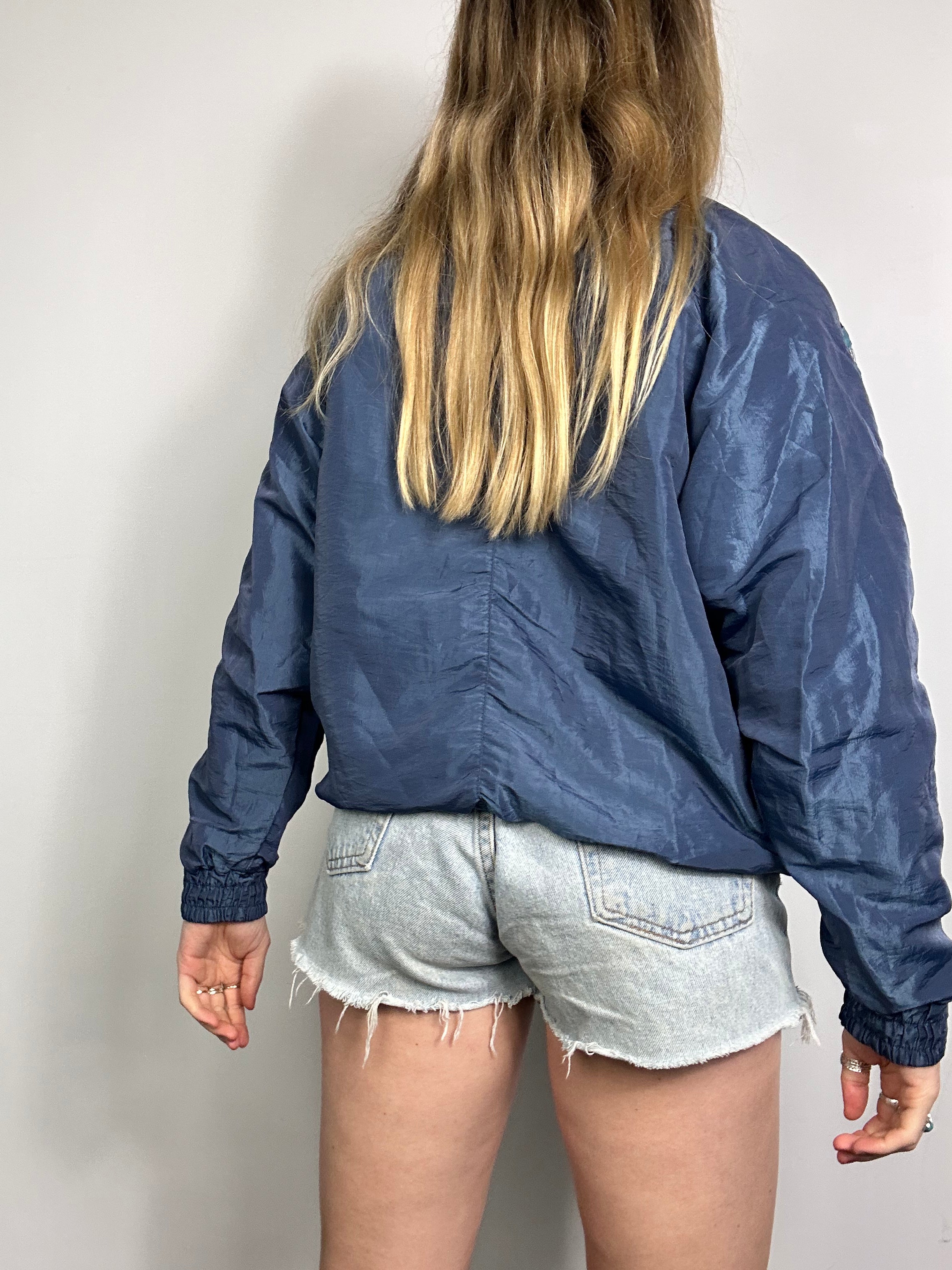 Patchwork 80's Blue Bomber Jacket Size 10