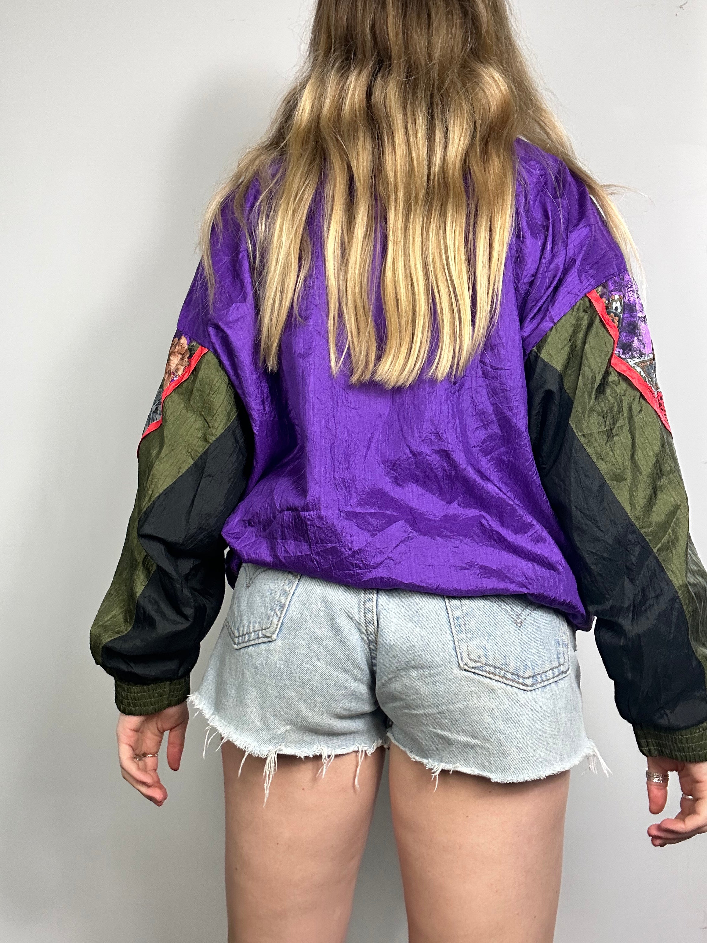 kaki And Purple Shell Jacket Size M