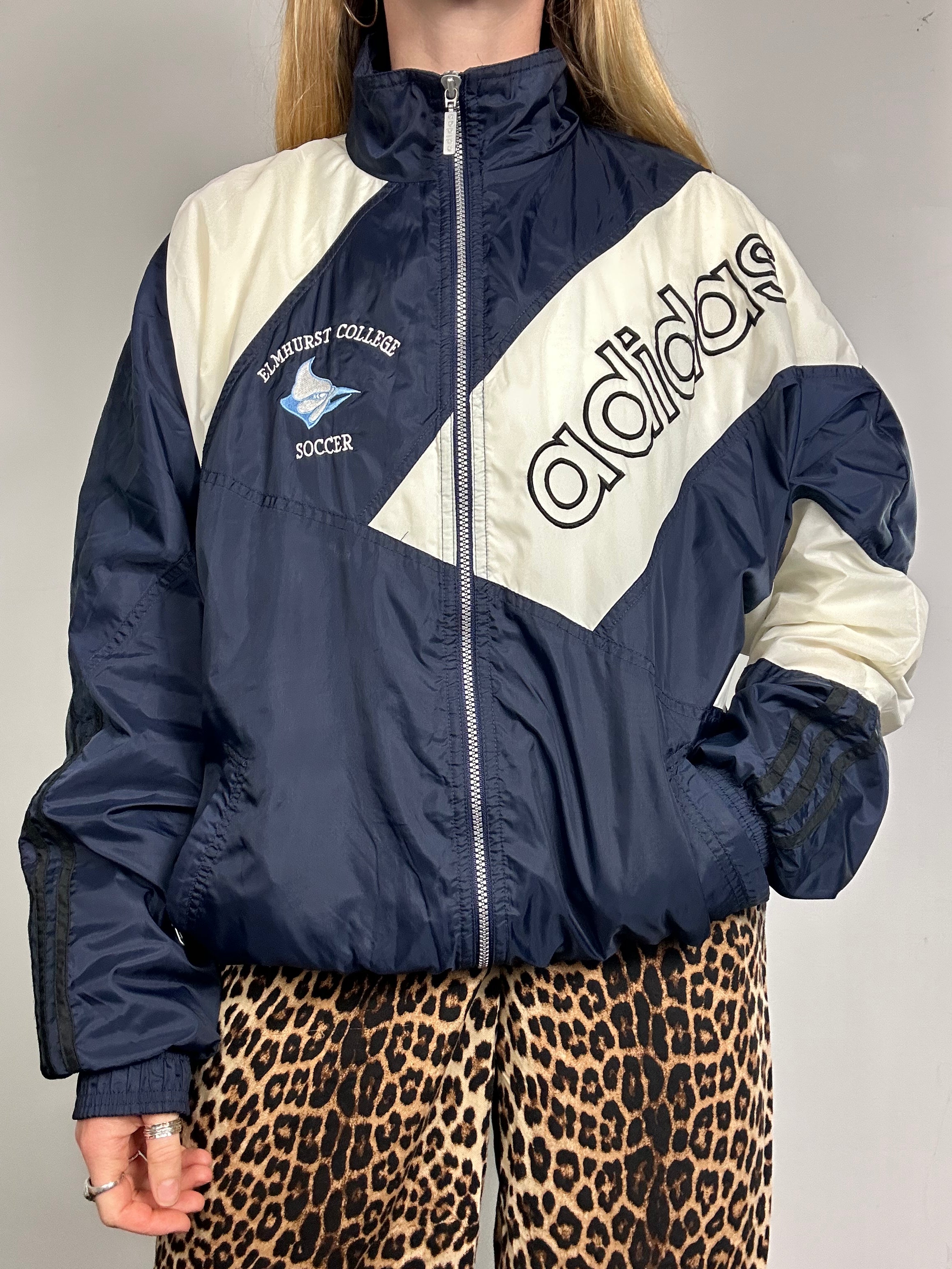 ADidas Navy Bomber Jacket Size M