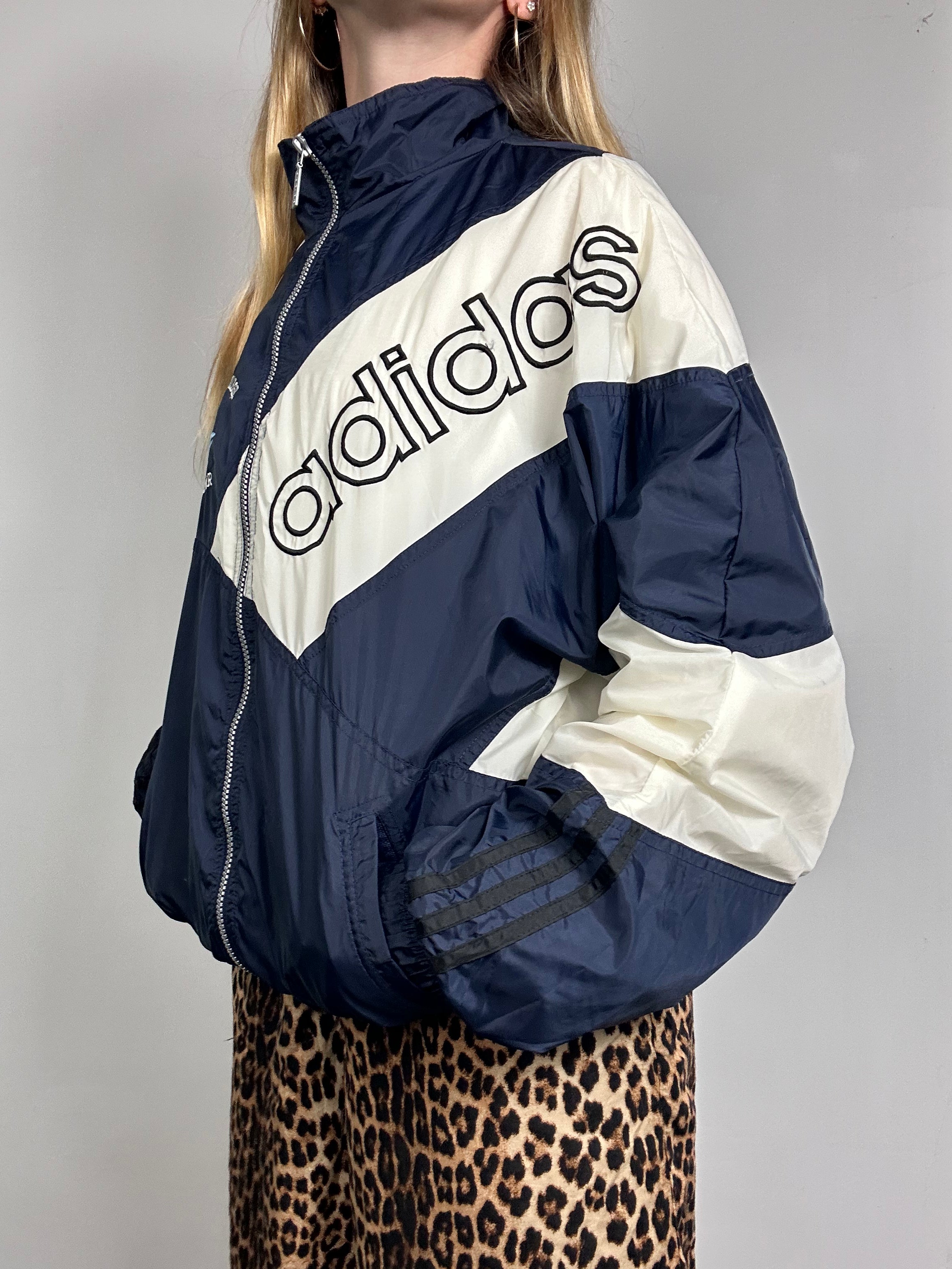 ADidas Navy Bomber Jacket Size M