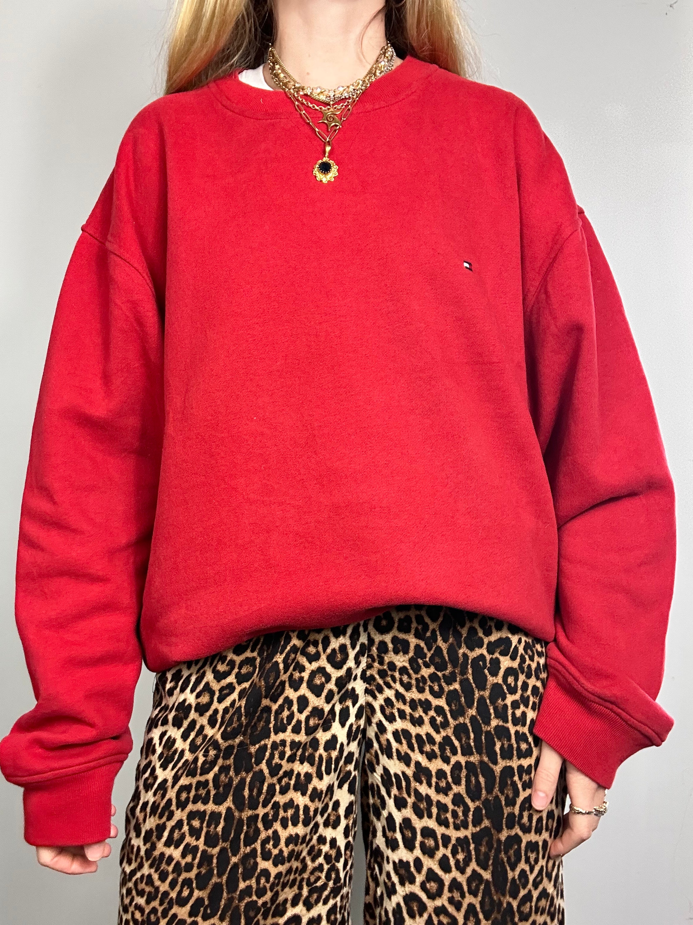 Red Tommy Hilfiger Sweater Size XL