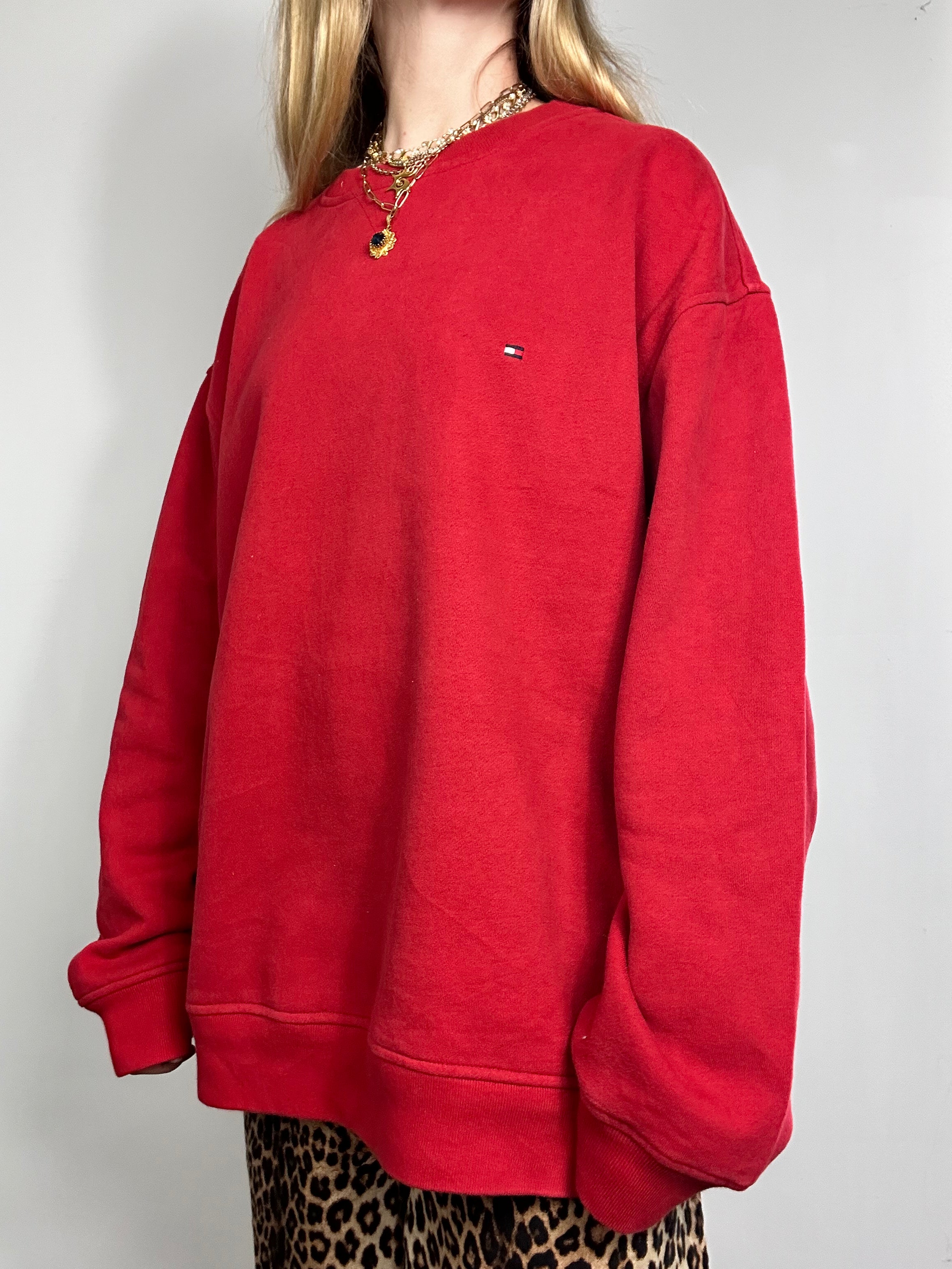 Red Tommy Hilfiger Sweater Size XL