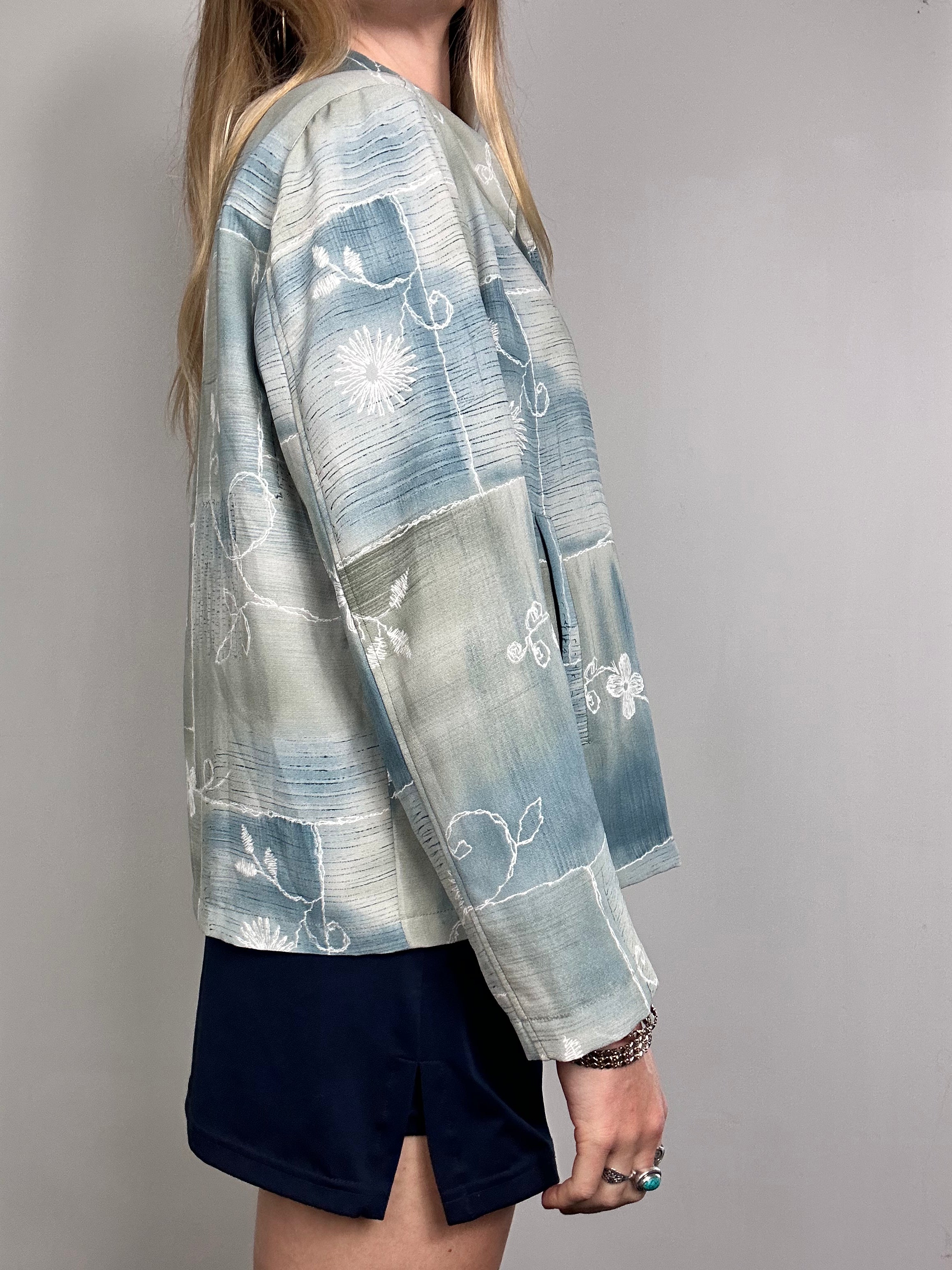 Blue Floral 90's Jacket Size 10/12