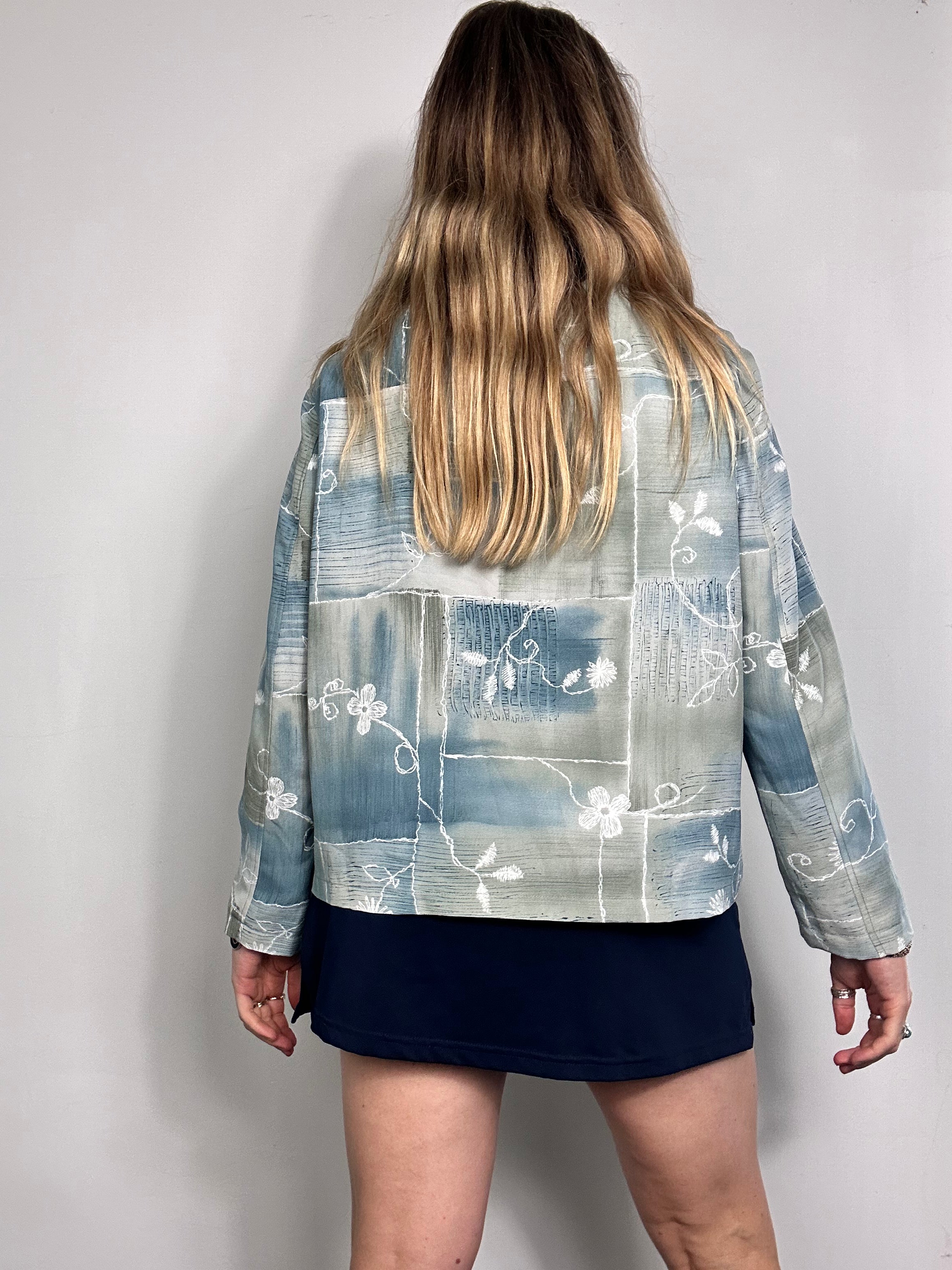 Blue Floral 90's Jacket Size 10/12