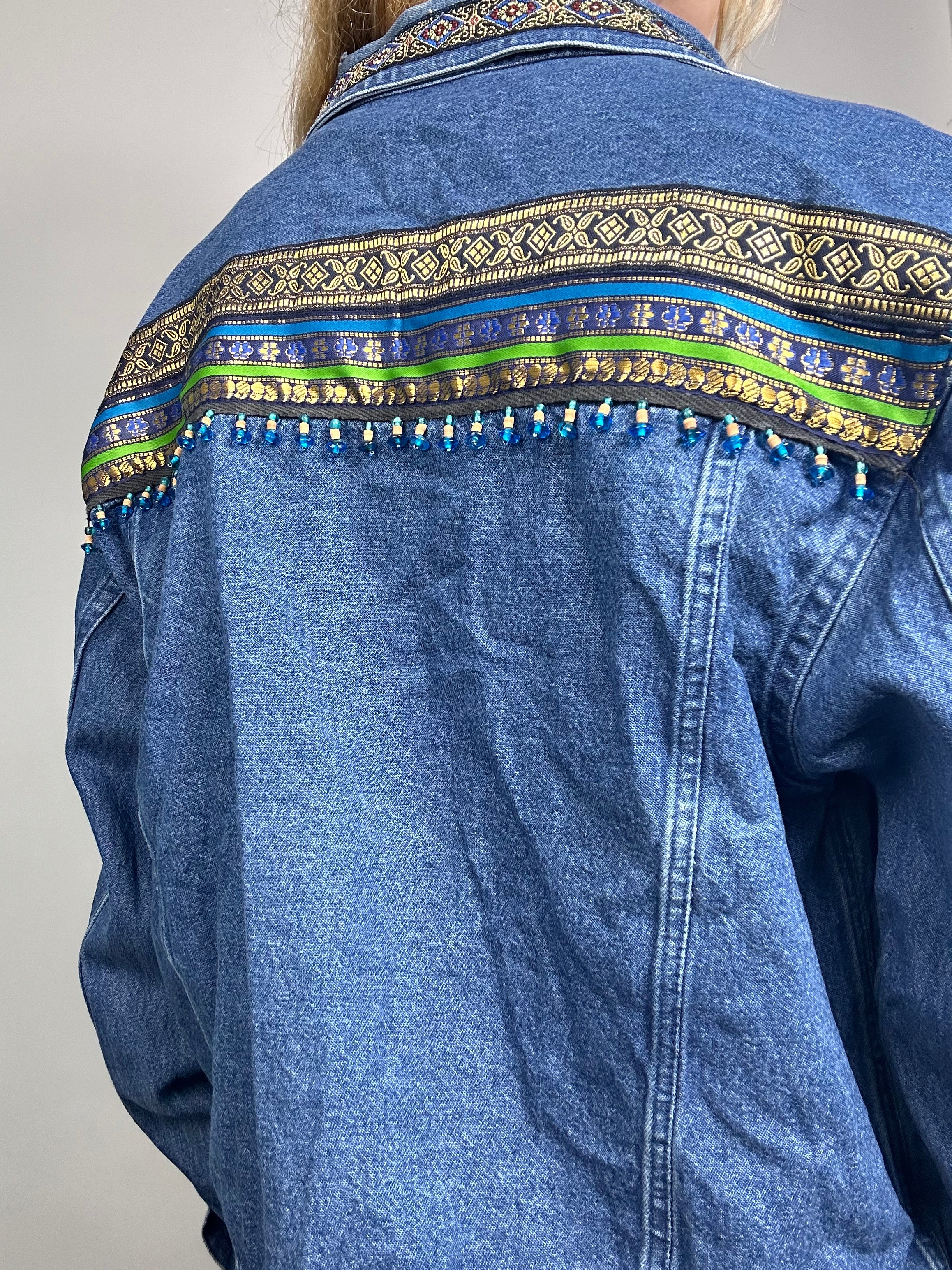 Fringed 80's Denim Jacket Size 10