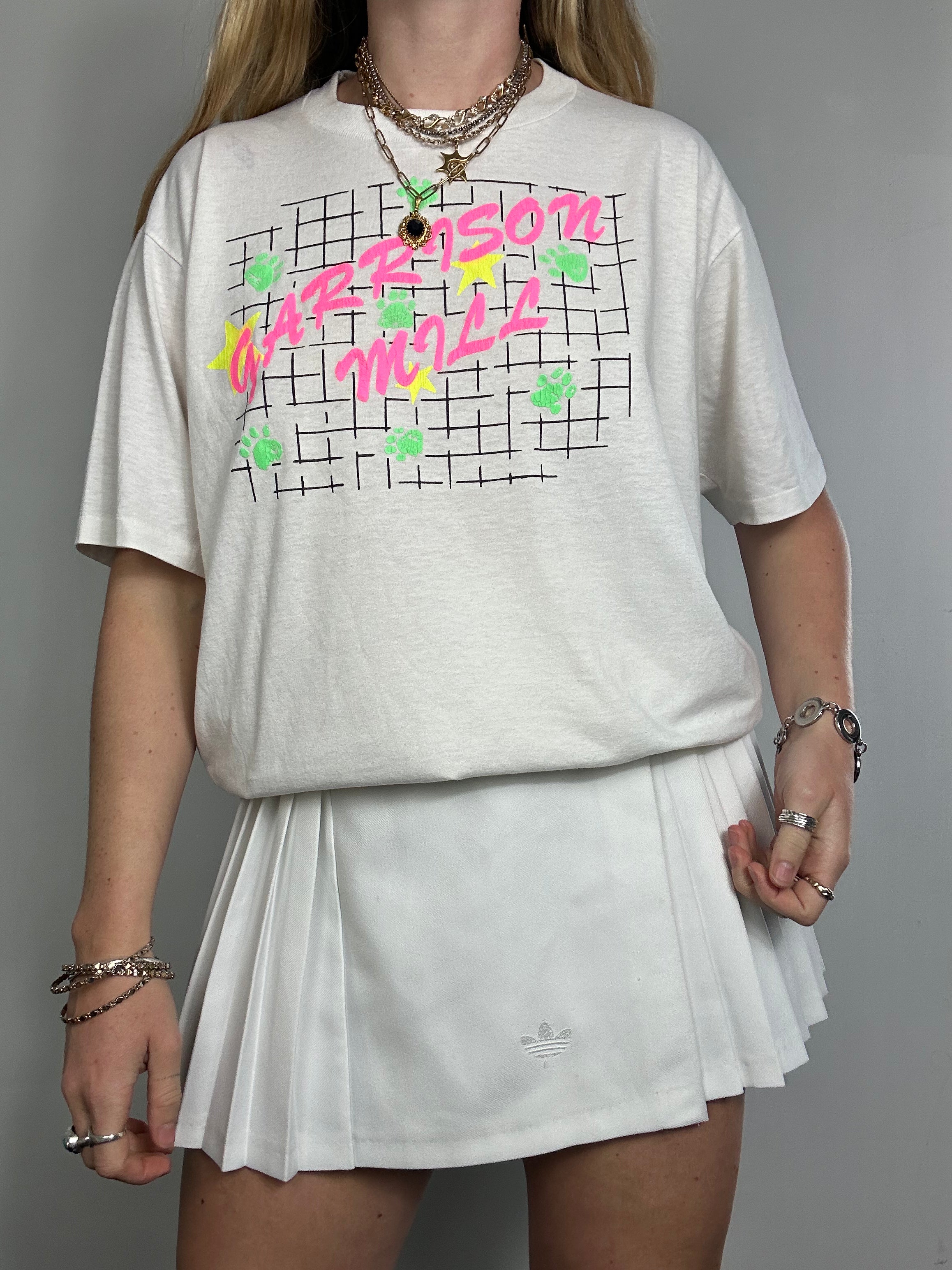 White 80's T Shirt Size M