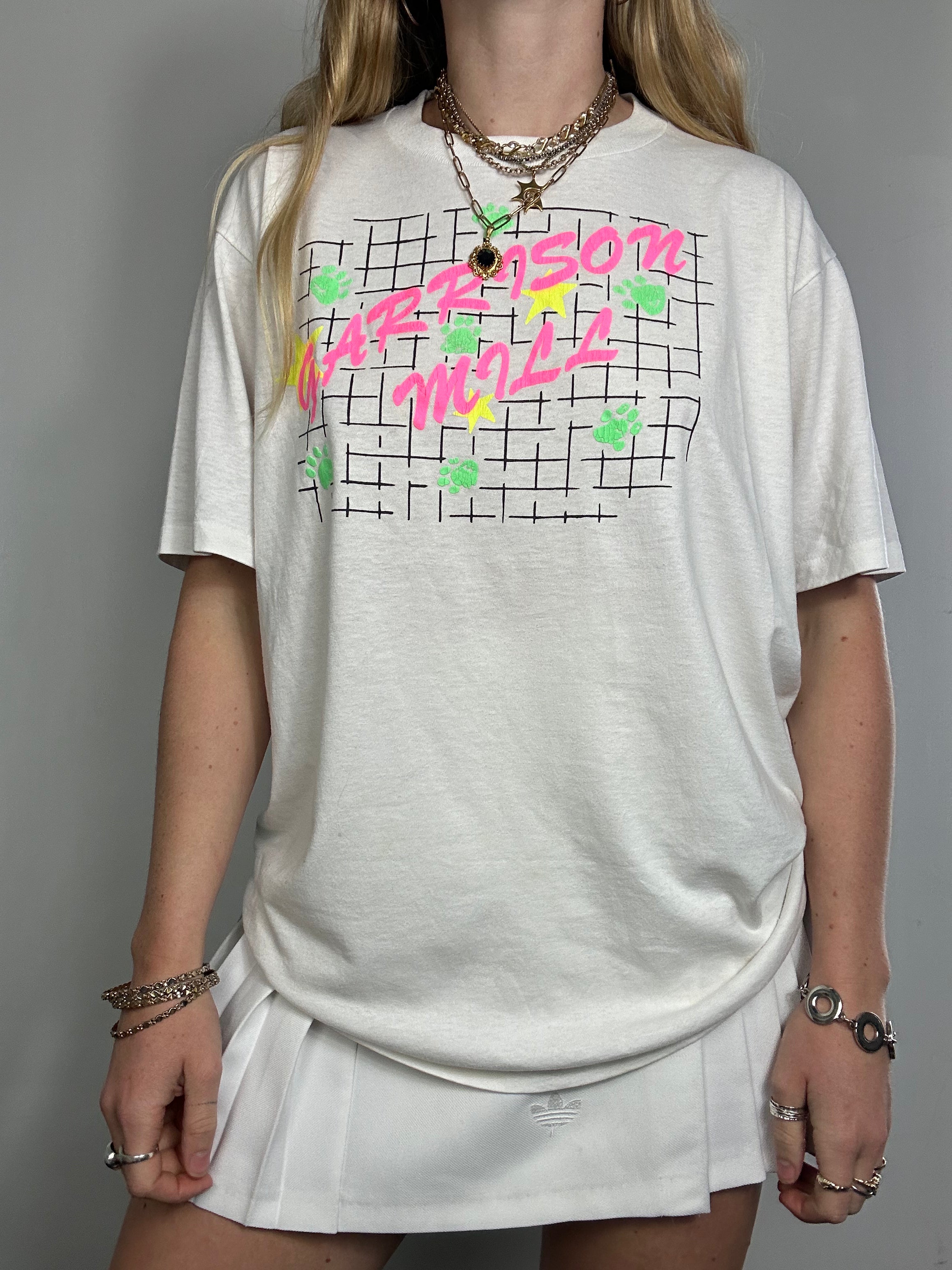 White 80's T Shirt Size M