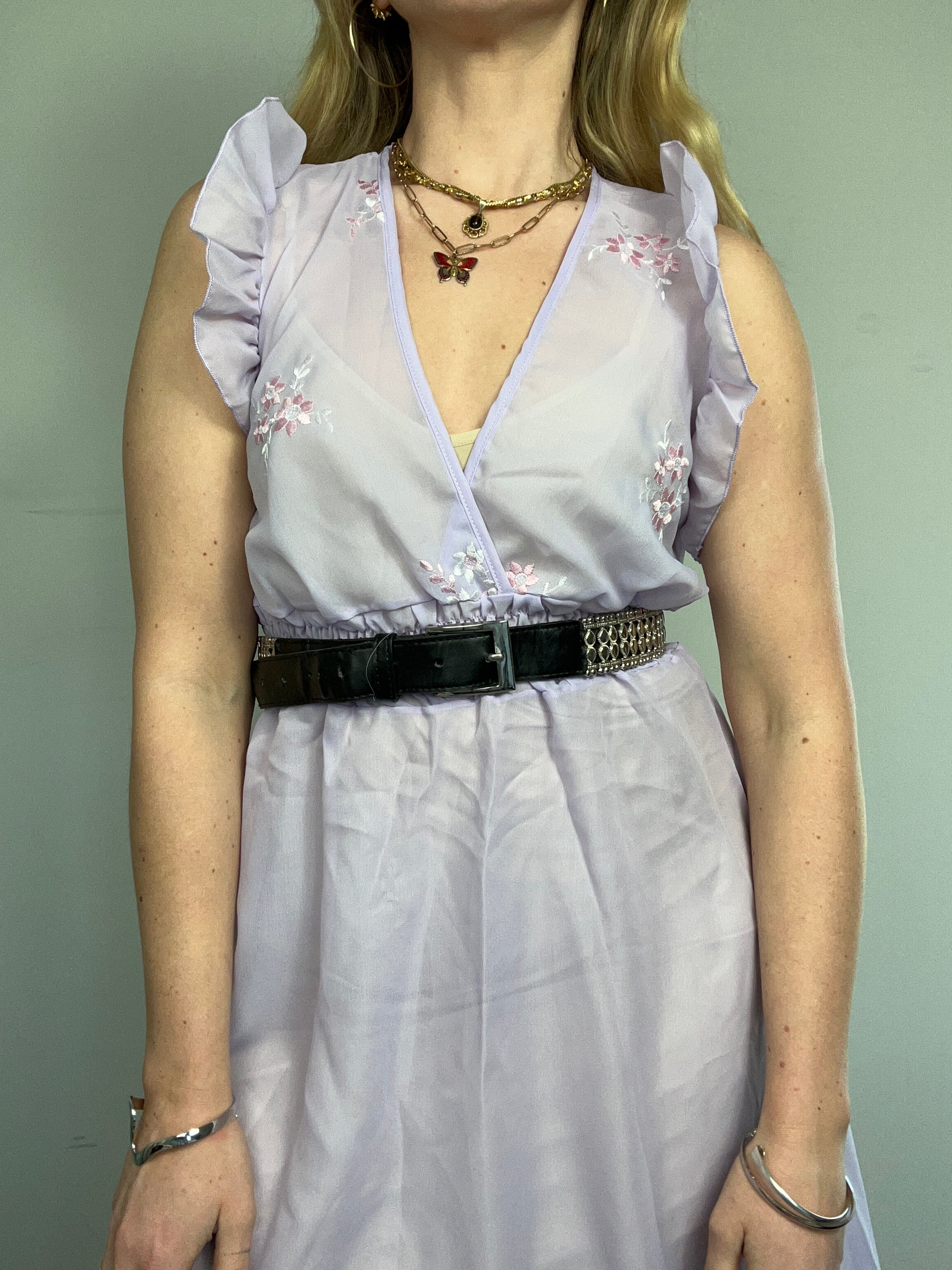 Purple 70's Mesh Dress Size 10