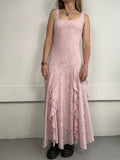 Pink Lace Ruffle Dress Size 10