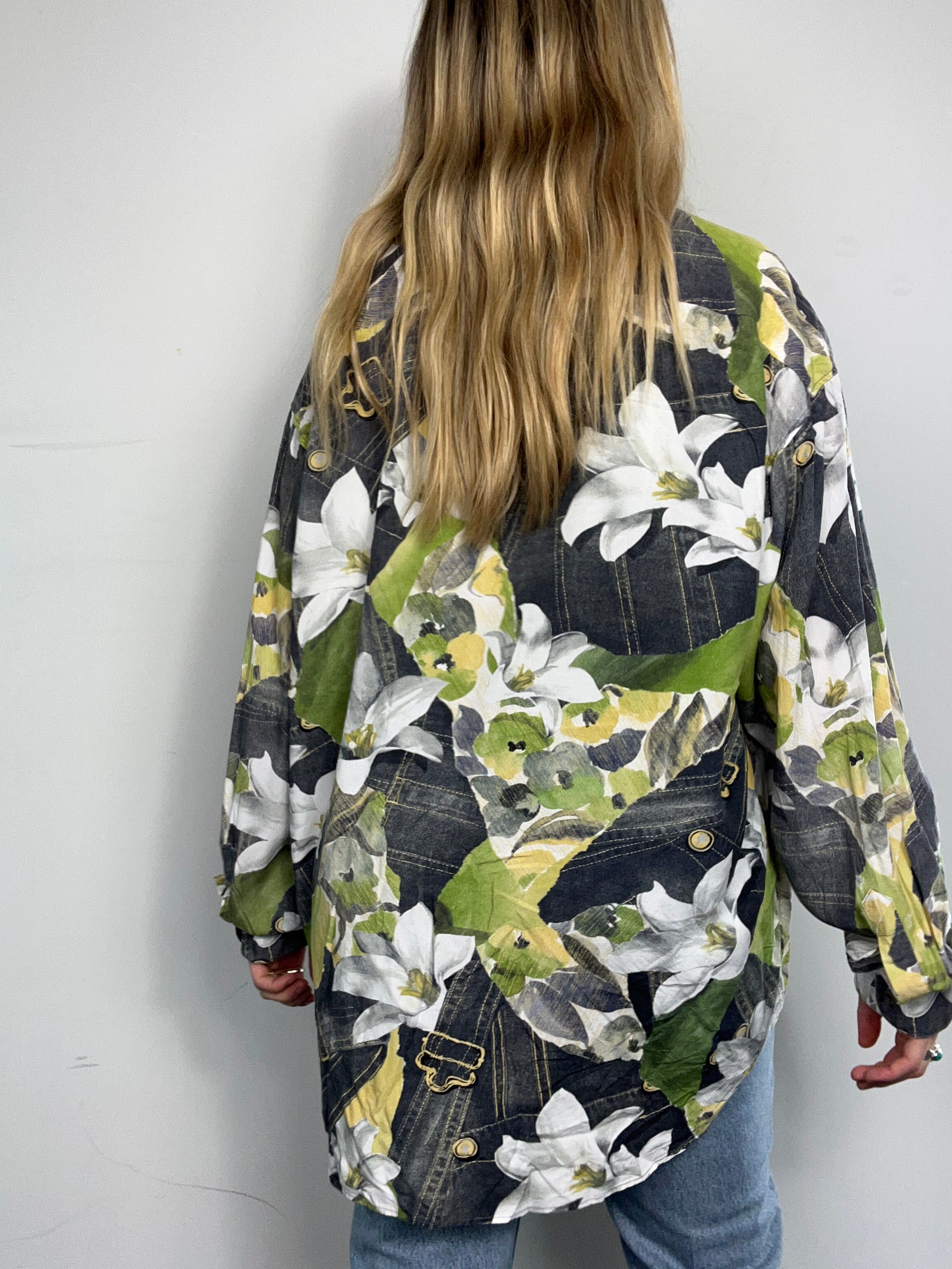 Flroal 80's Shirt Size L