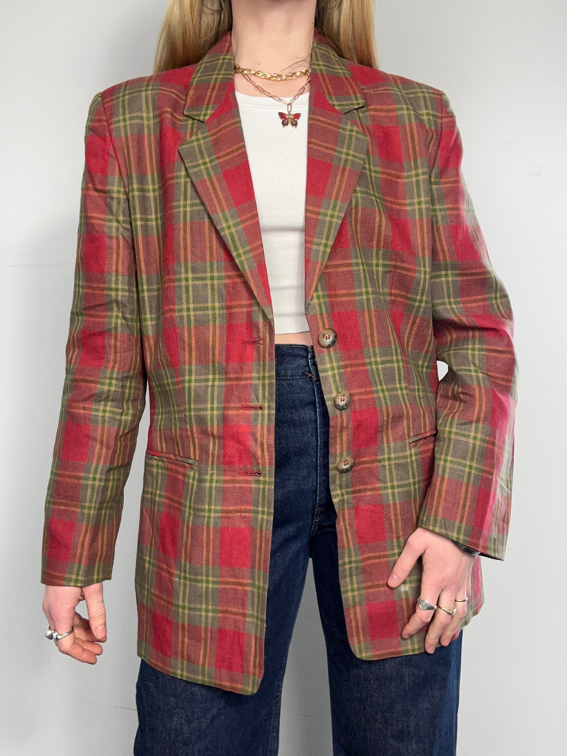 Tartan 80's Blazer Size 10