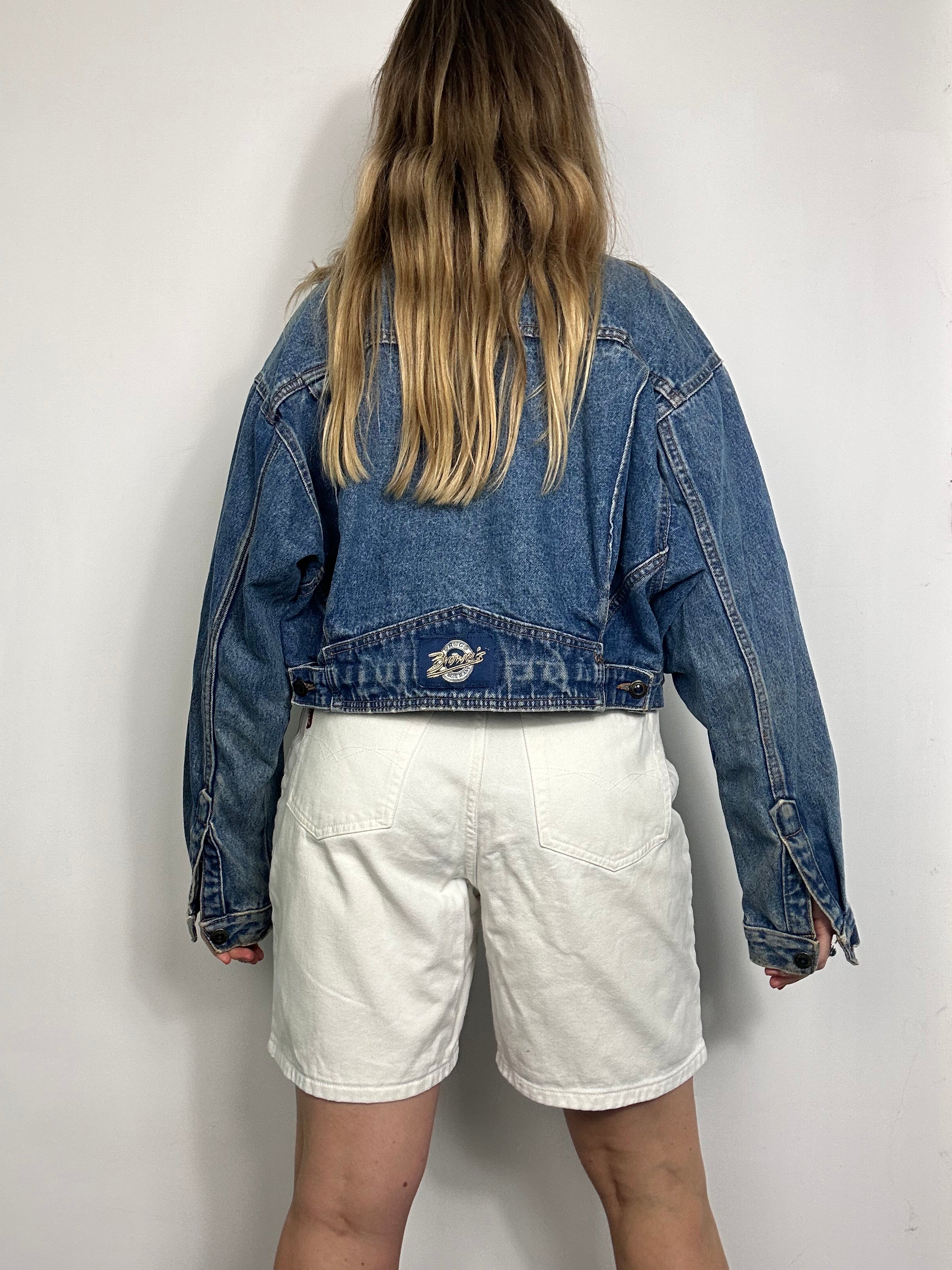 Cropped 80's Indigo Denim Jacket size 10