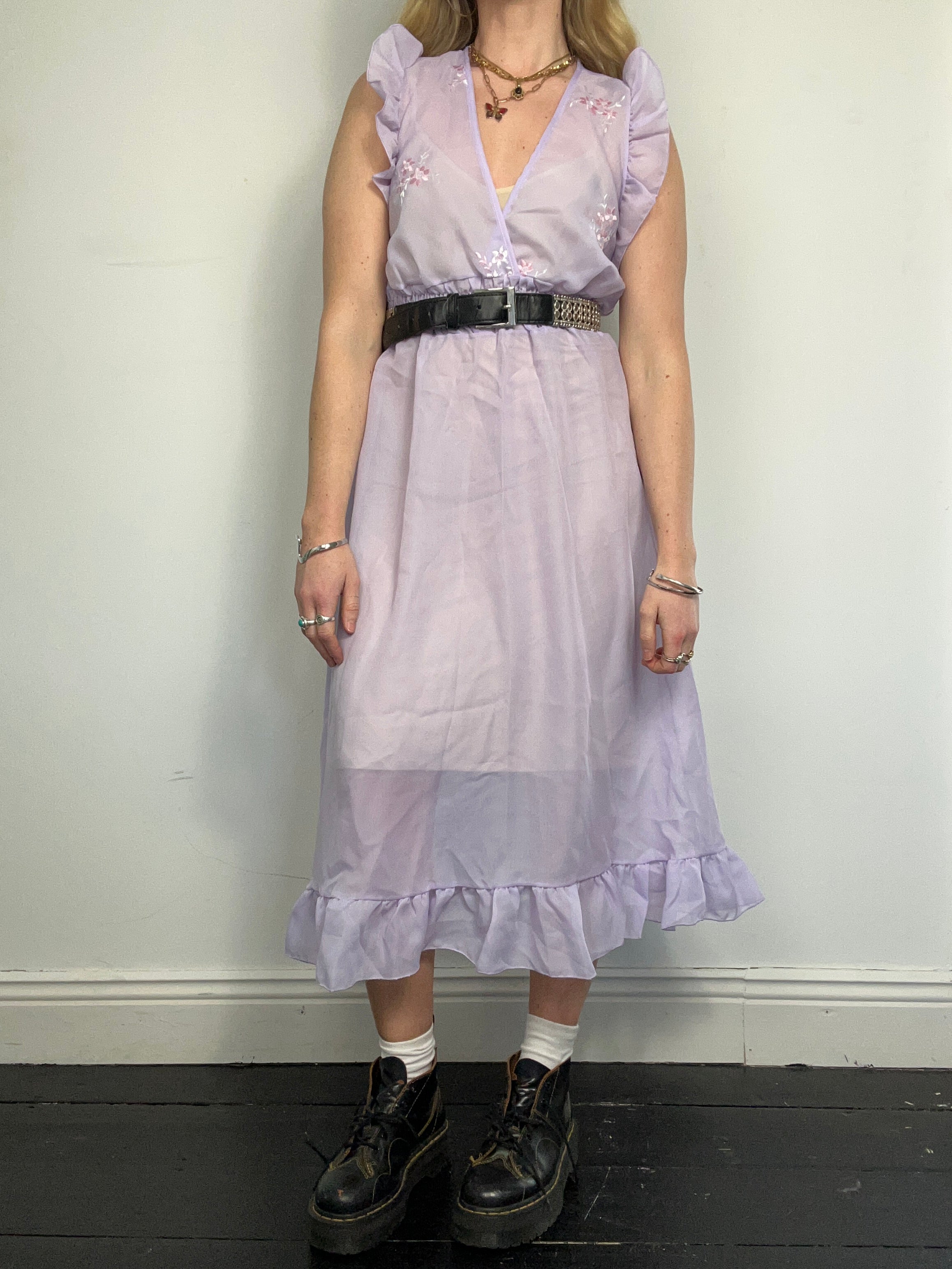 Purple 70's Mesh Dress Size 10