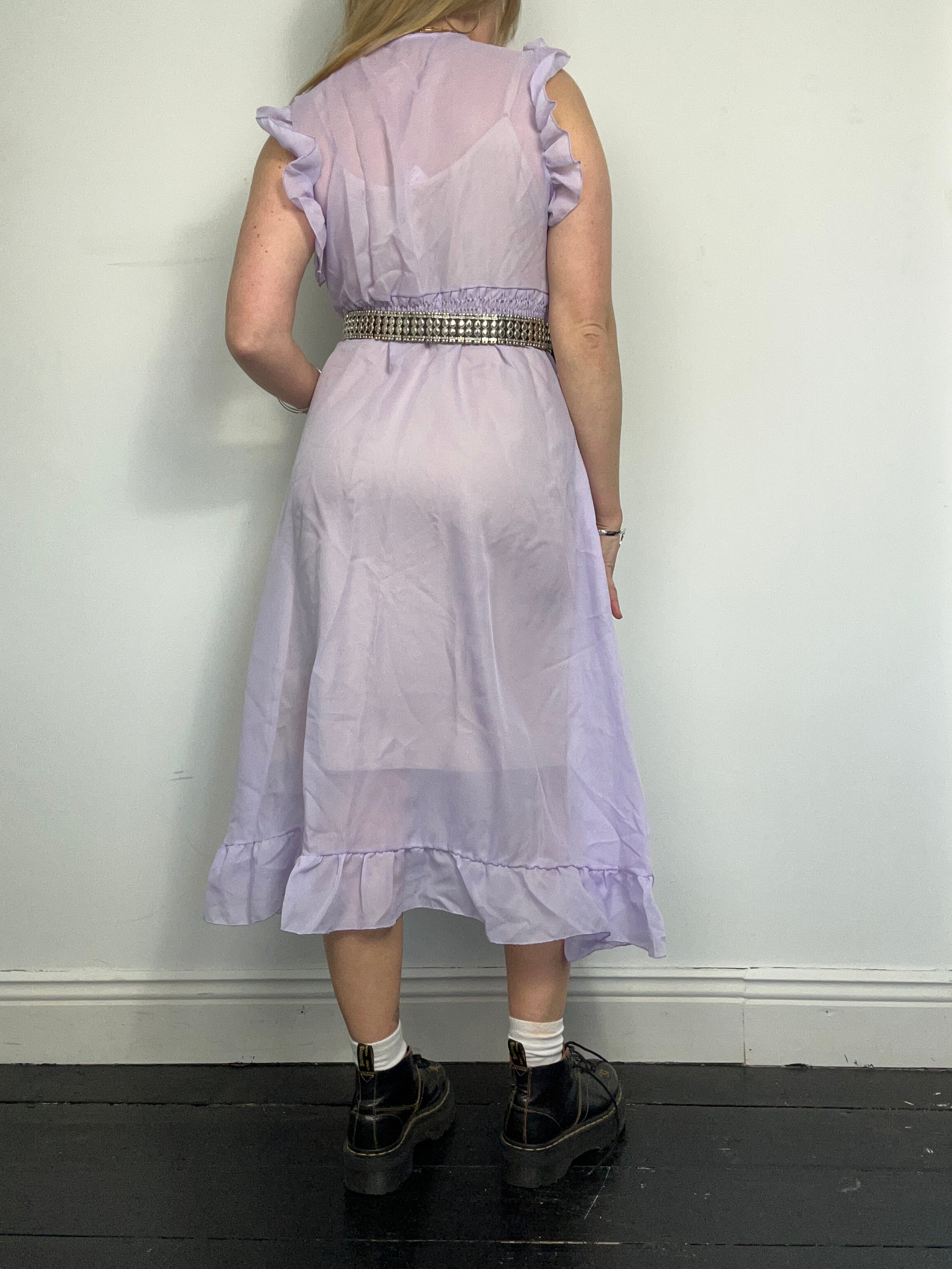 Purple 70's Mesh Dress Size 10