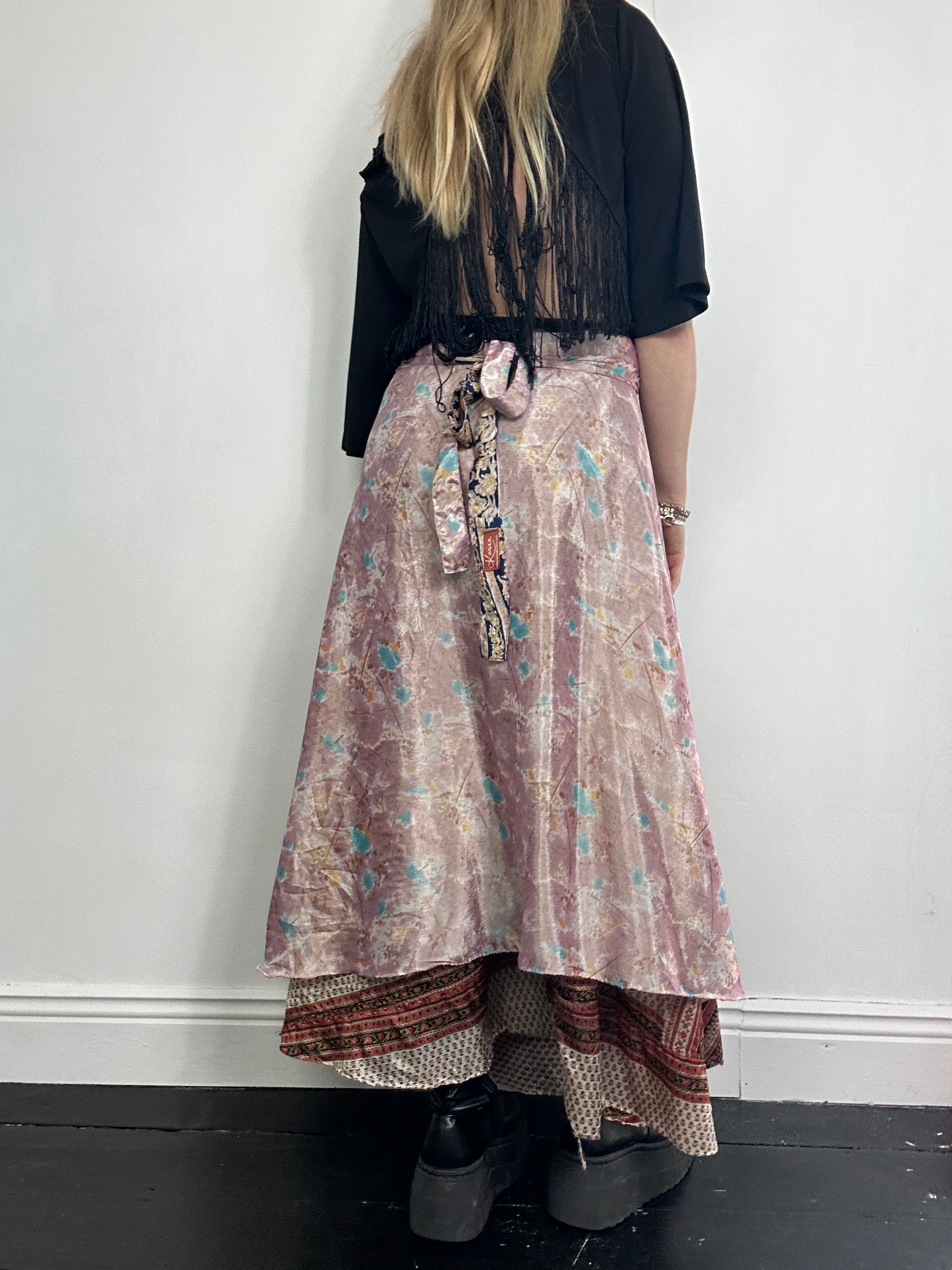 Silk Wine Wrap Skirt One Size Fits All