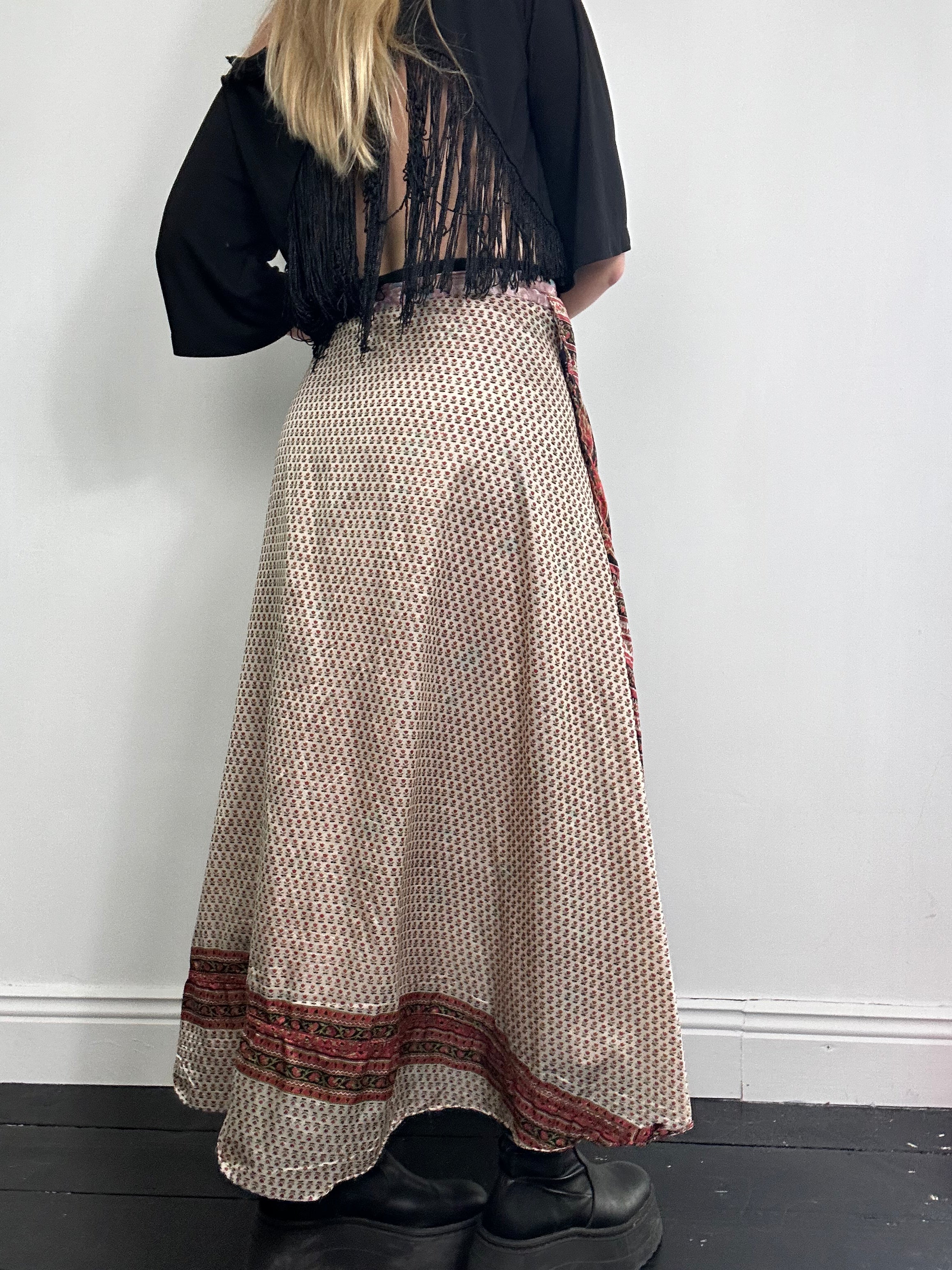 Silk Wine Wrap Skirt One Size Fits All