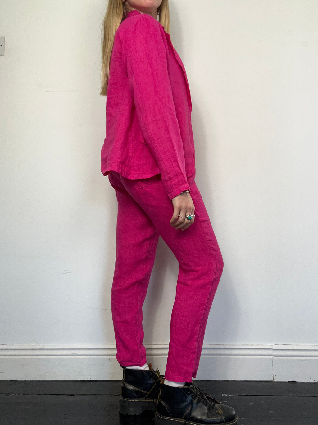 Pink linen Suit Size 8