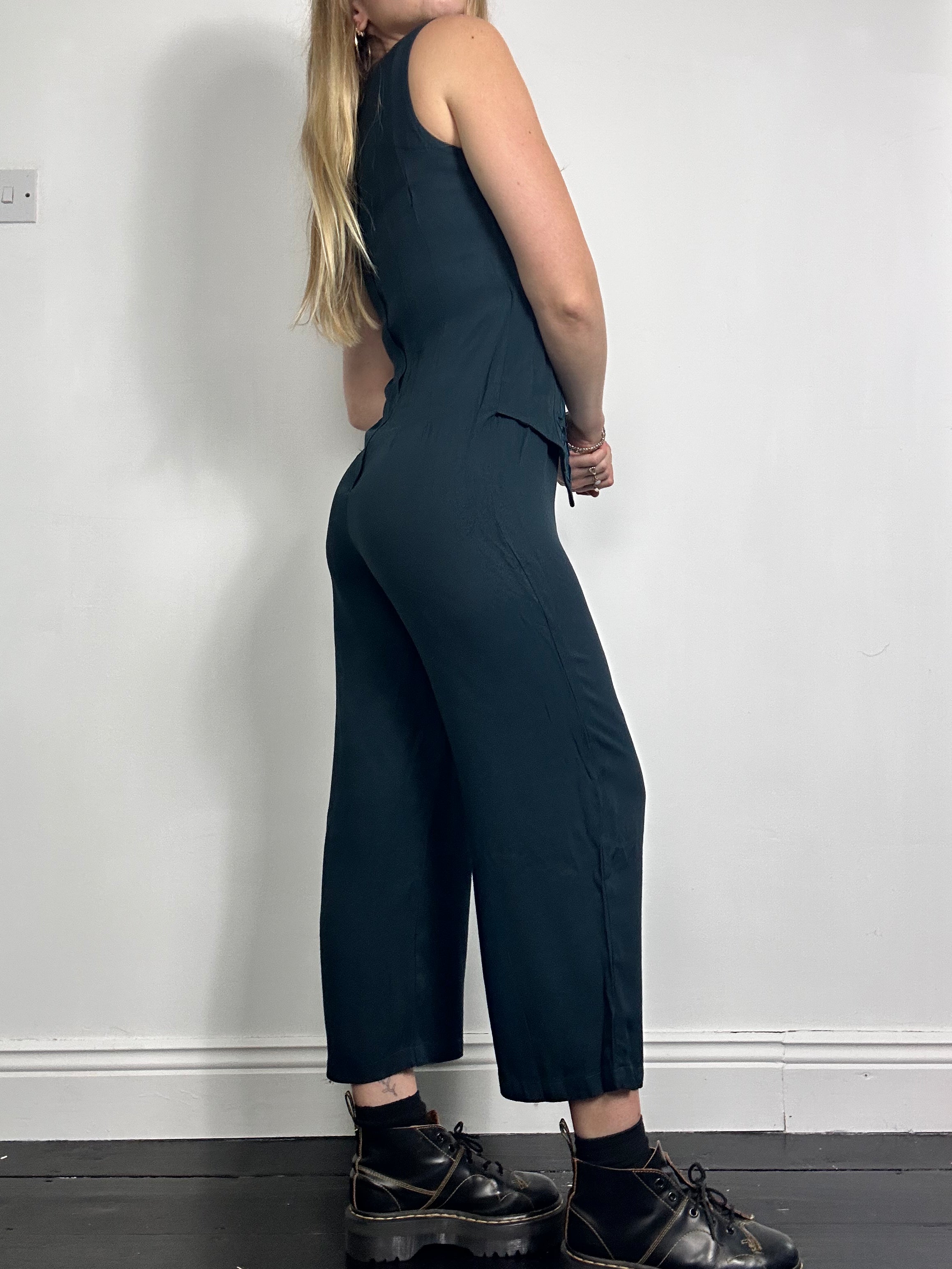 Green Waistcoat Jumpsuit Size 8