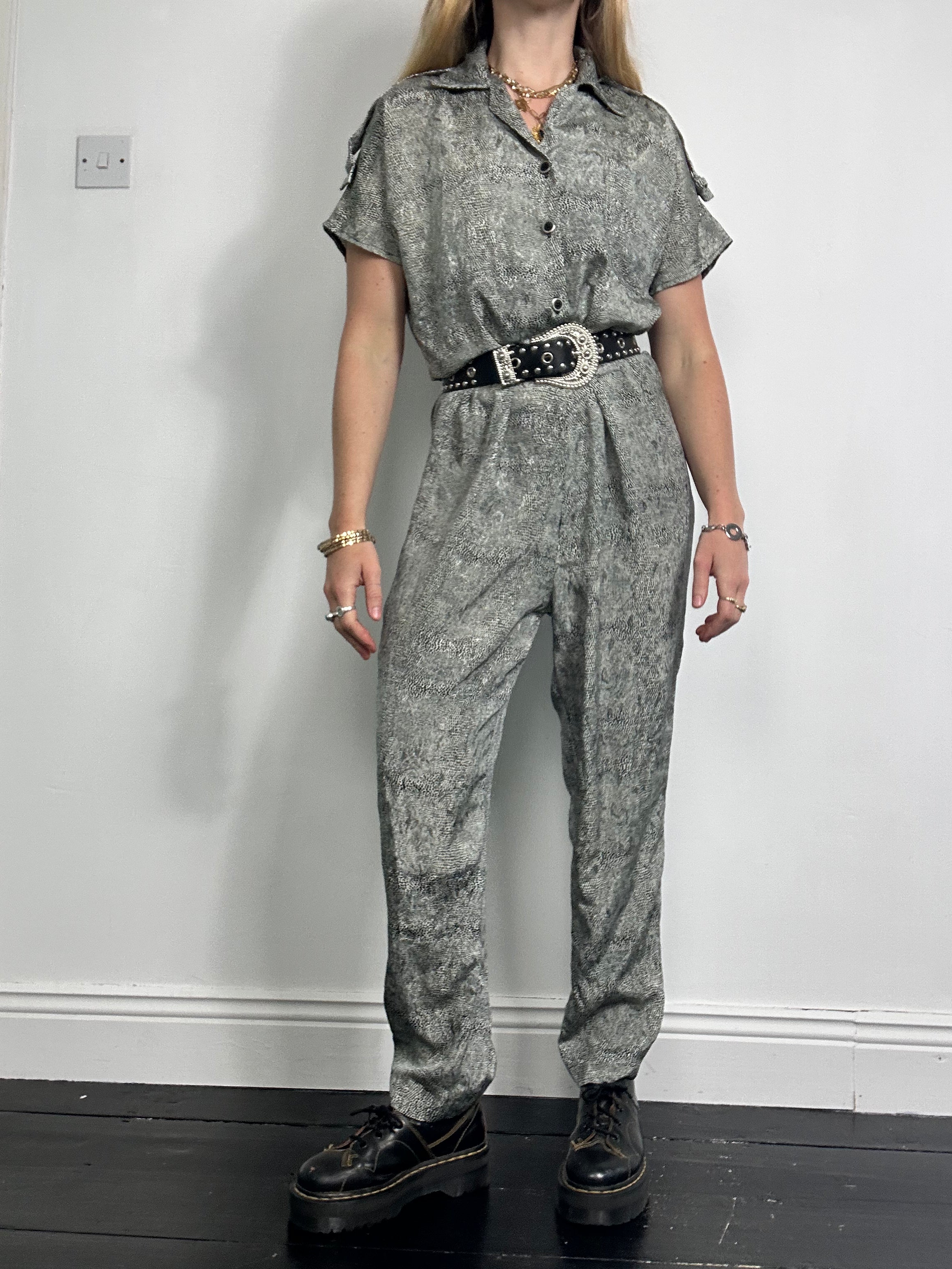 snake Print 80's jumpsuit Size 10