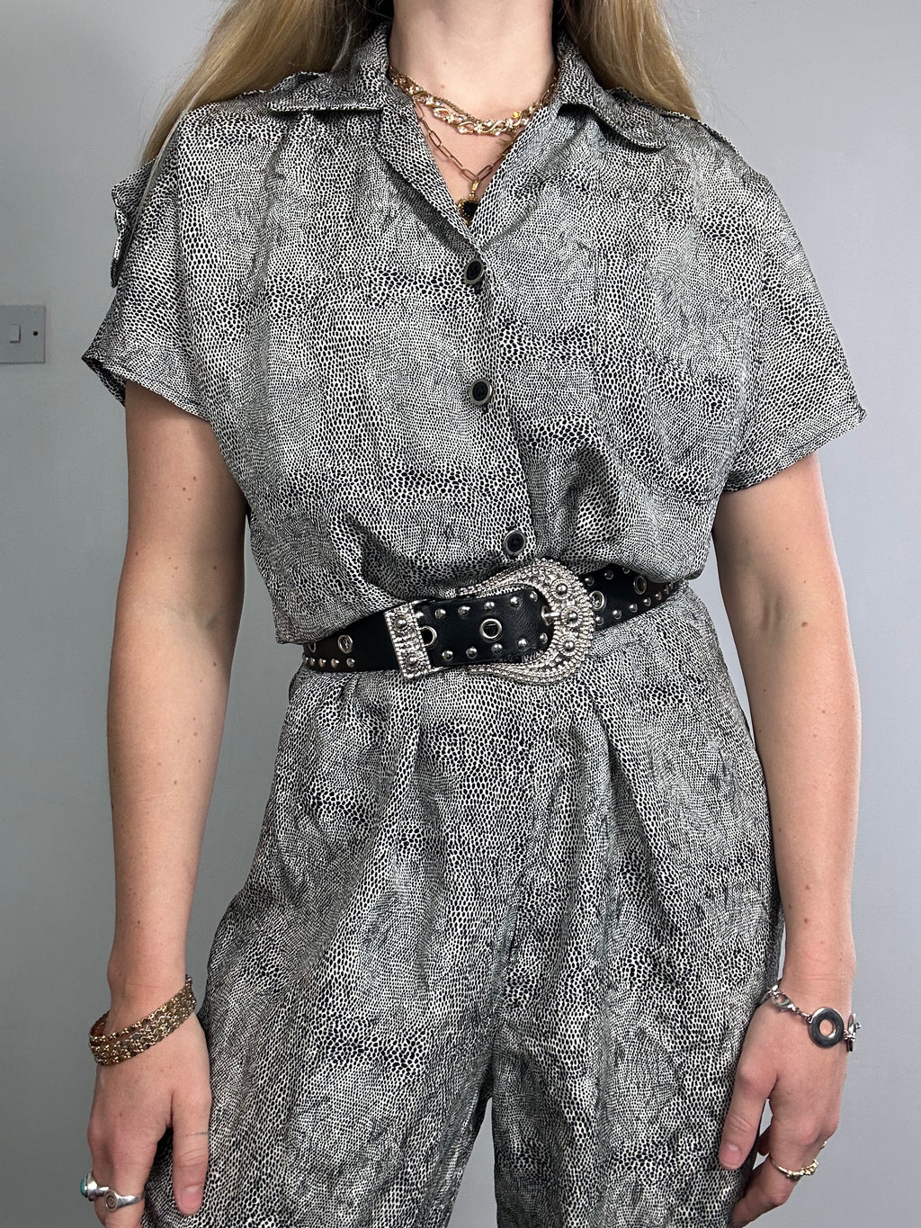 snake Print 80's jumpsuit Size 10