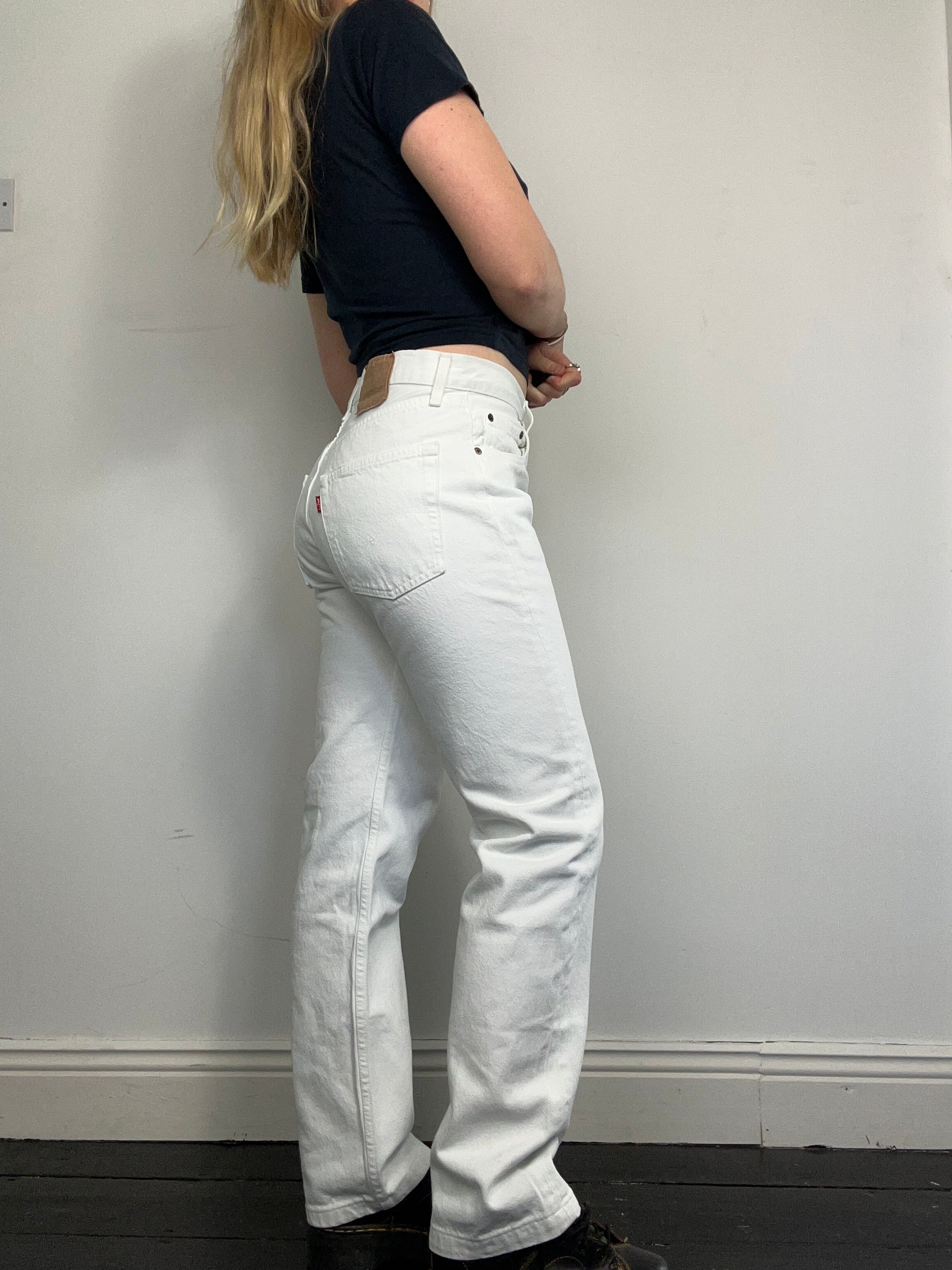 White Levis 501 Mid Rise Size 30" Waist