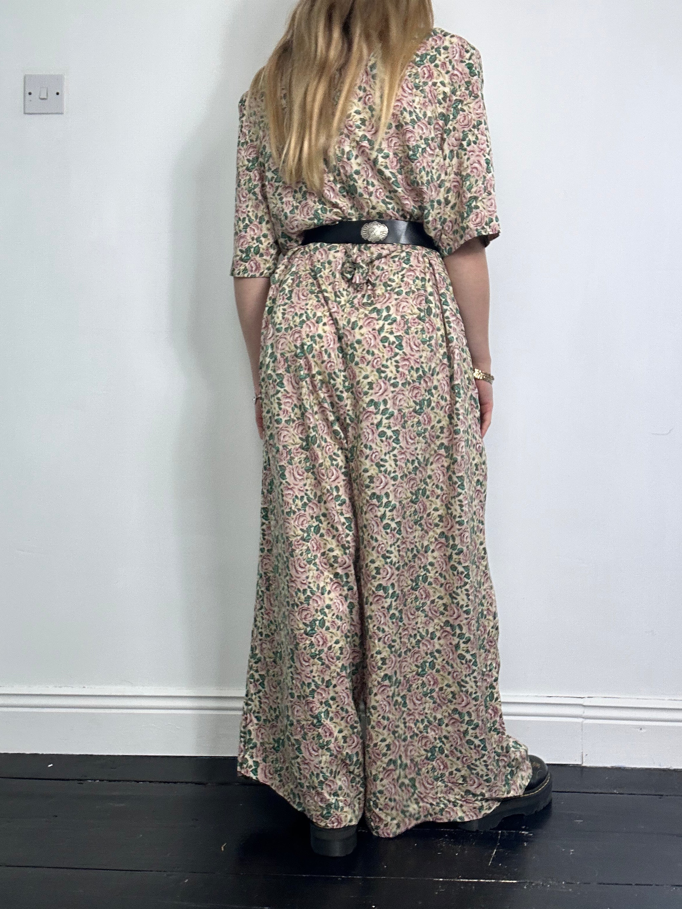 Floral 90's Palazzo Jumpsuit Size 14/16