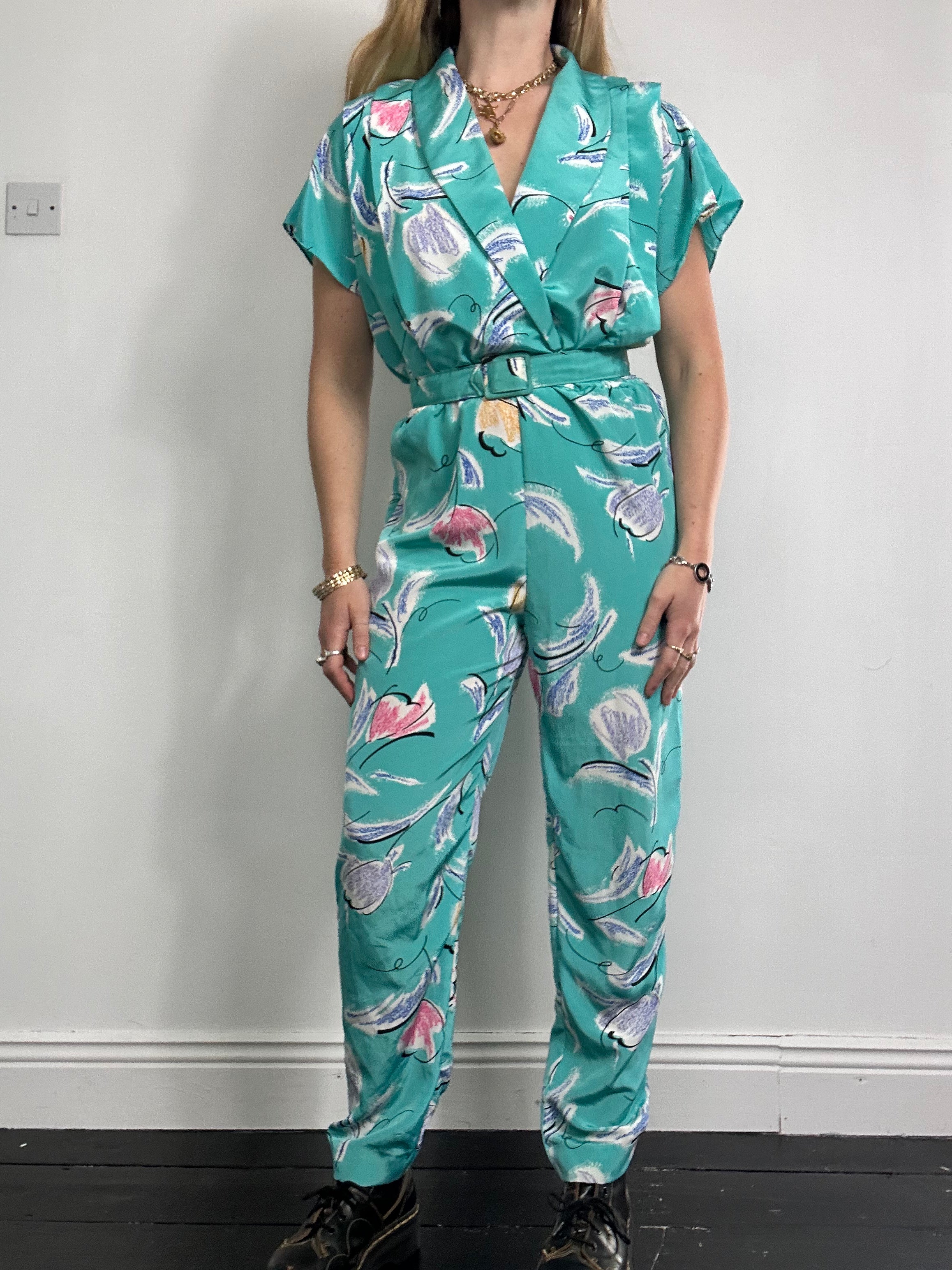 Blue 80's Jumpsruit Size 12