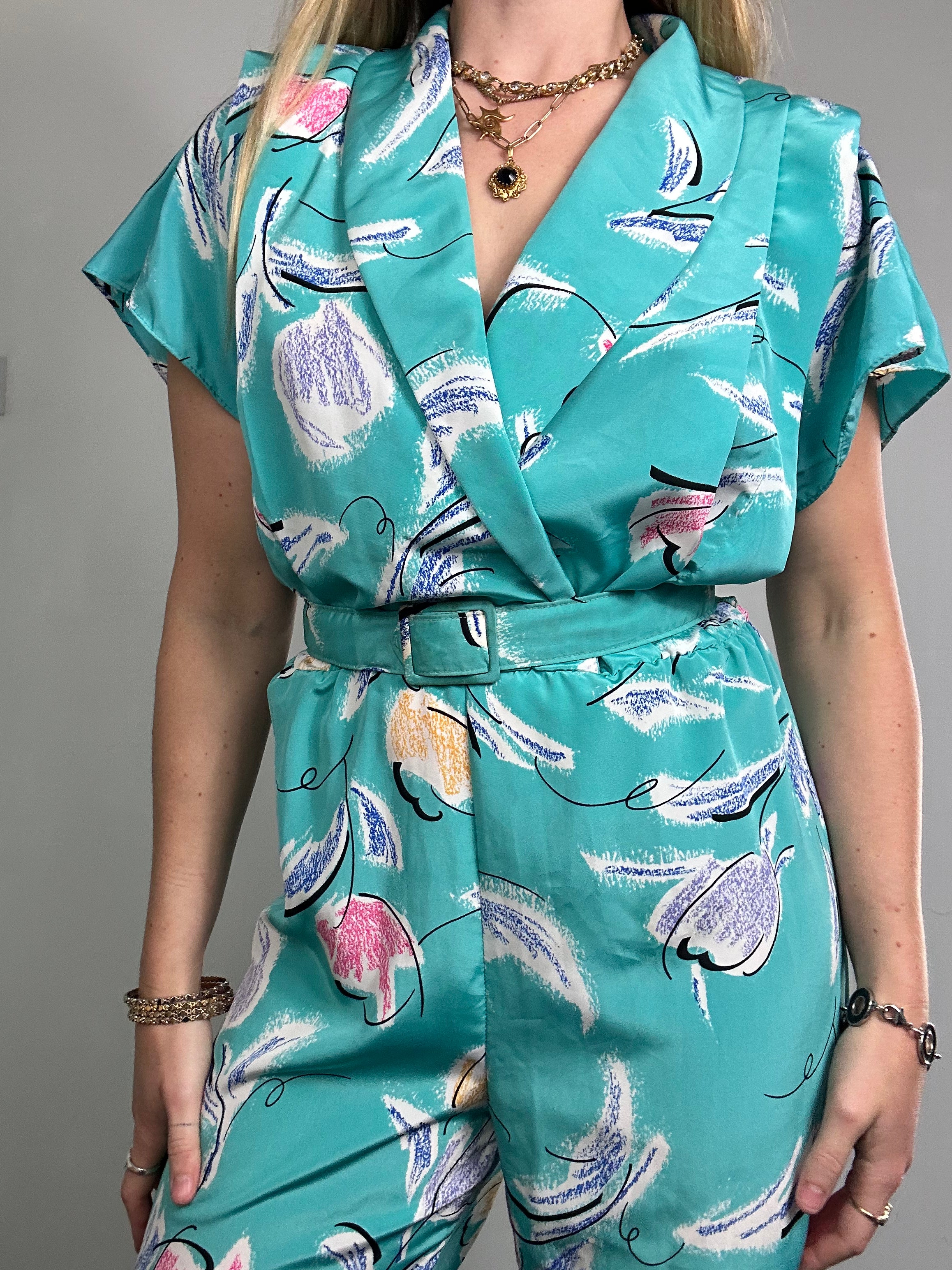 Blue 80's Jumpsruit Size 12