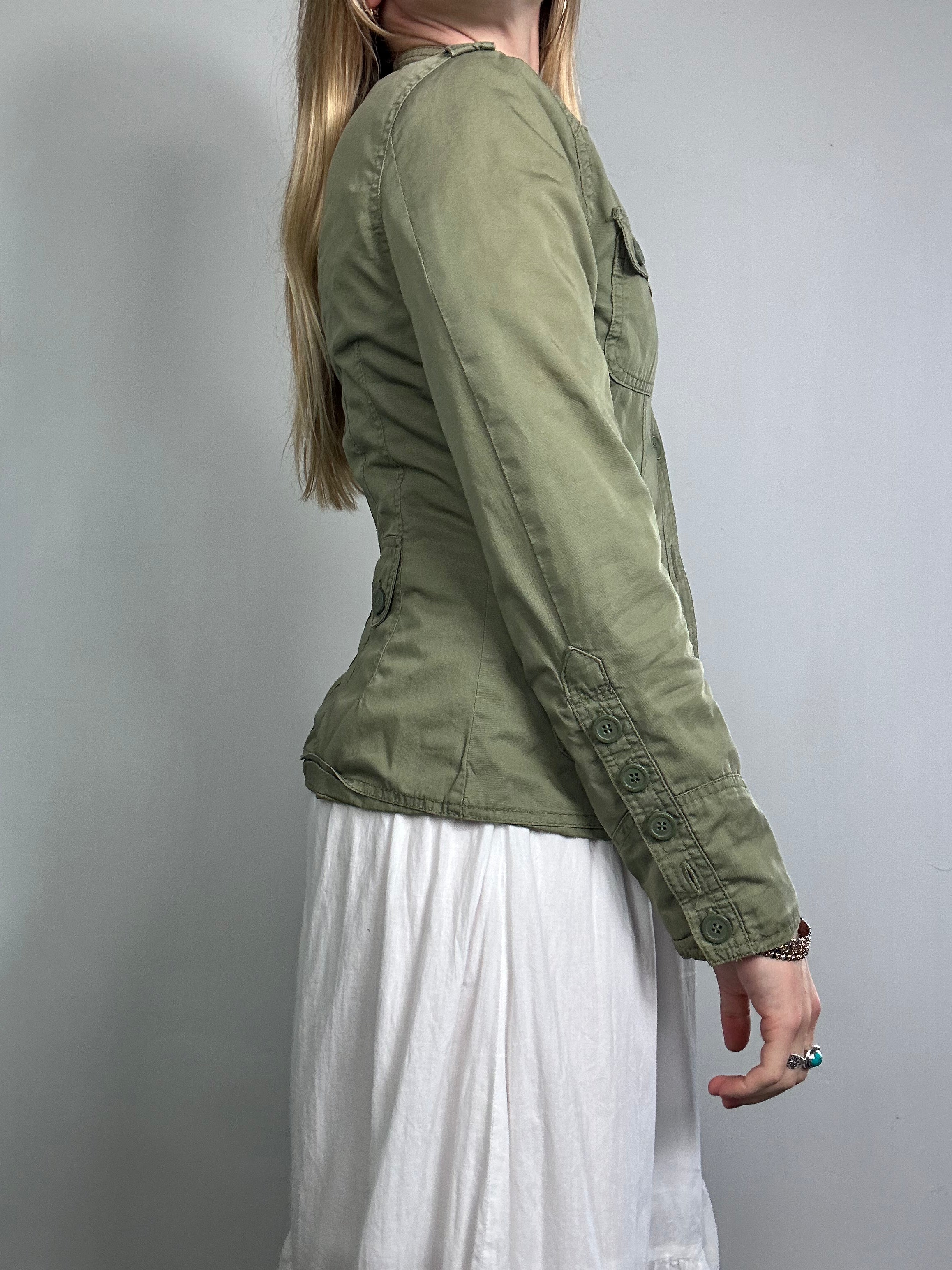Y2k Kaki Army Utility Jacket Size 8