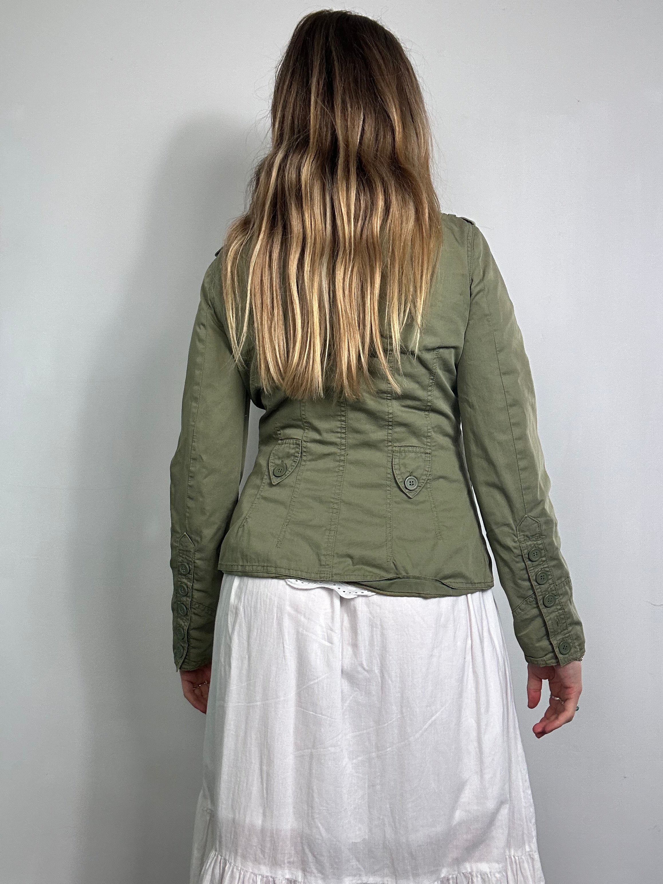 Y2k Kaki Army Utility Jacket Size 8