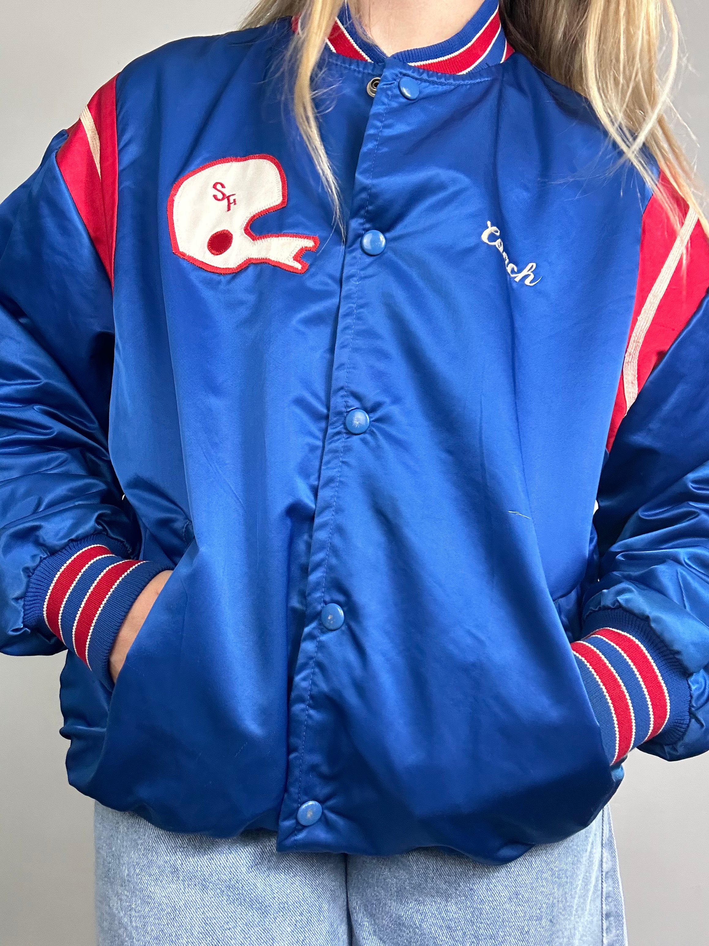 Saint Francis 1989 Varsity Bomber Jacket Size M