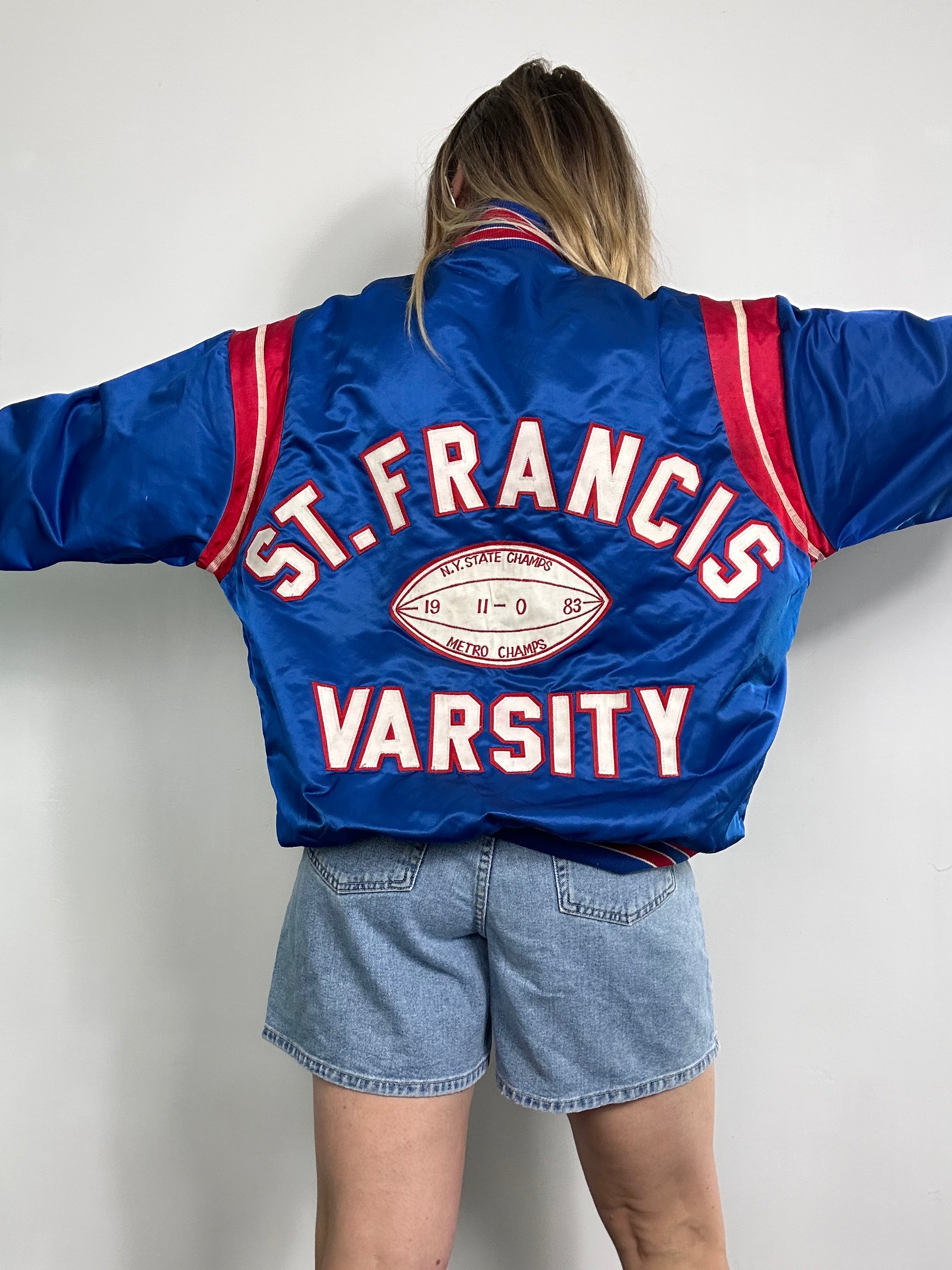Saint Francis 1989 Varsity Bomber Jacket Size M