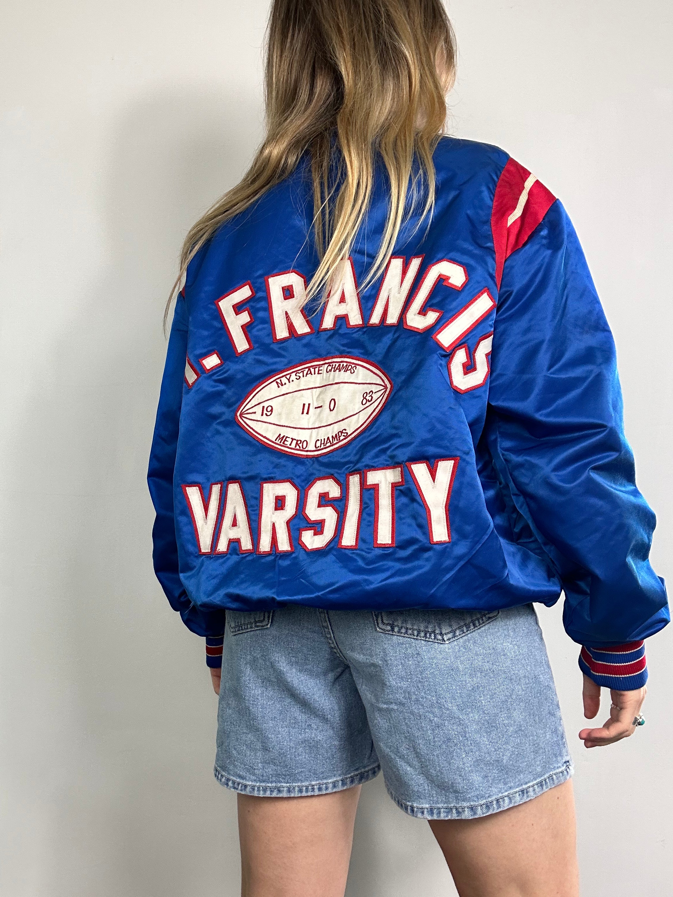 Saint Francis 1989 Varsity Bomber Jacket Size M