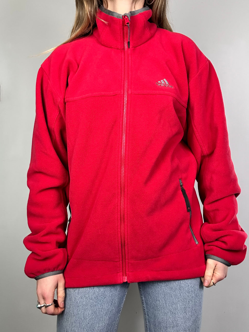 Red Adidas Fleece Size M