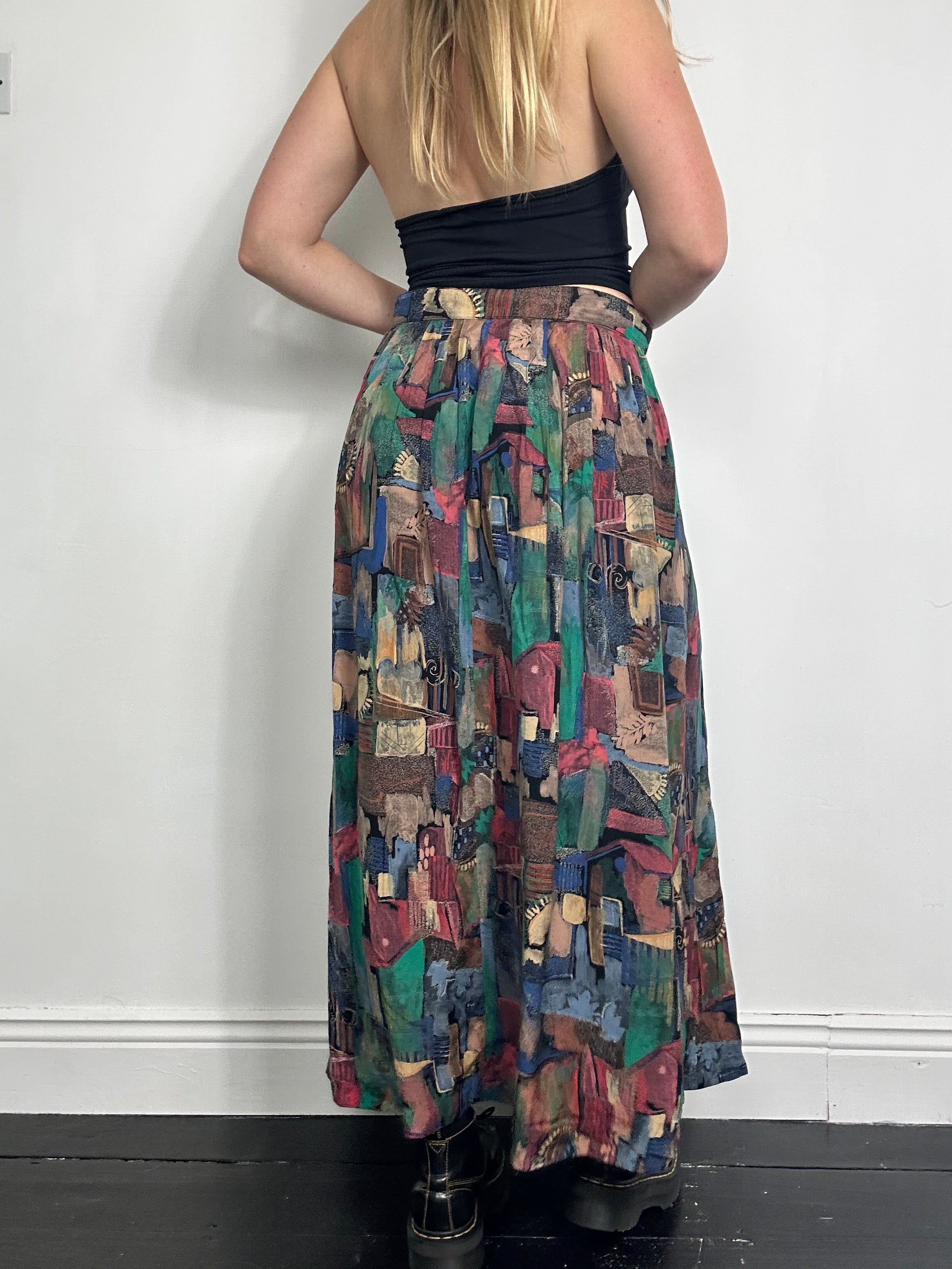 Midi Skirt Geoprint Maxi Skirt Size 10
