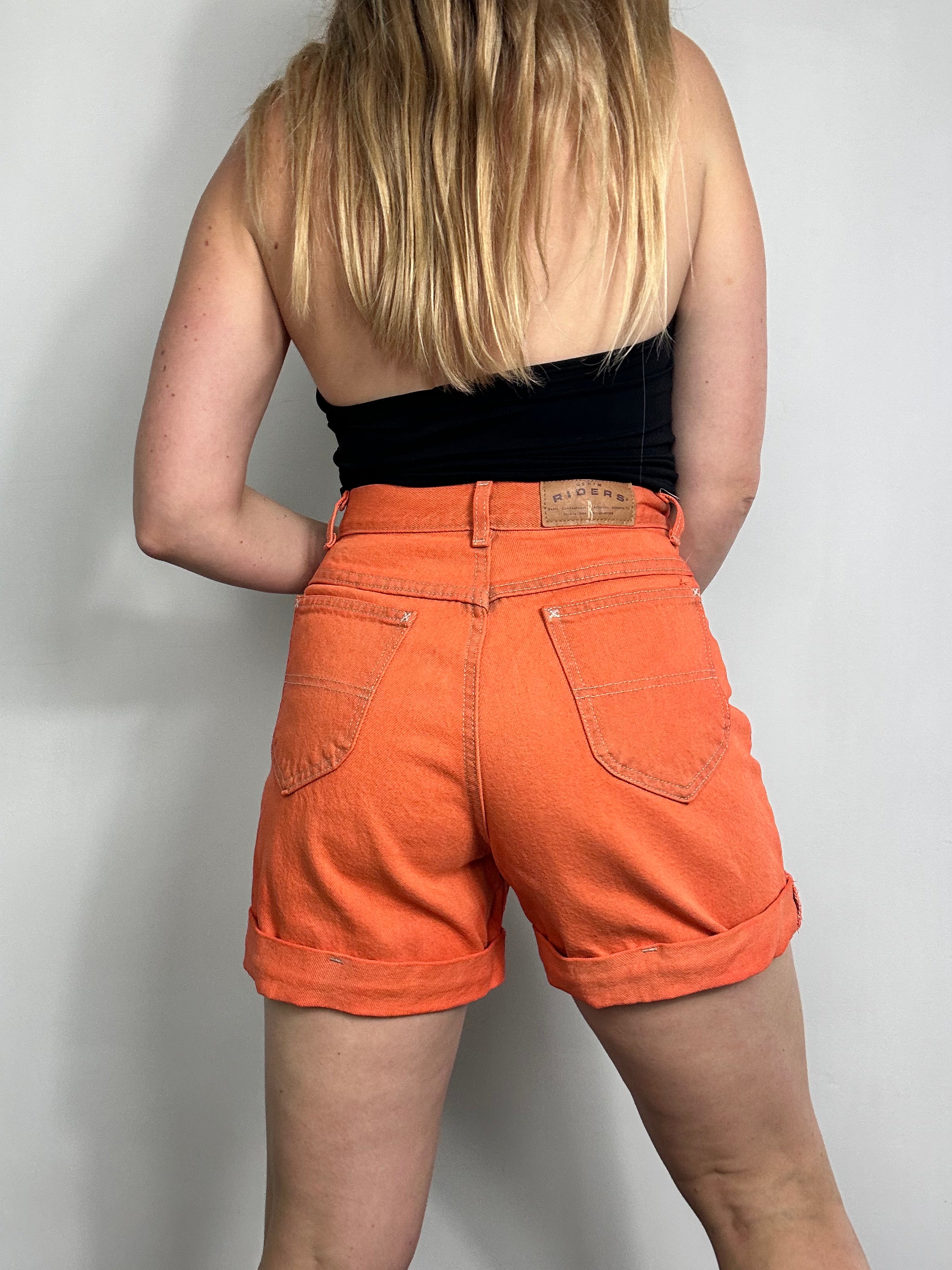 Orange High Waisted Shorts Size 8