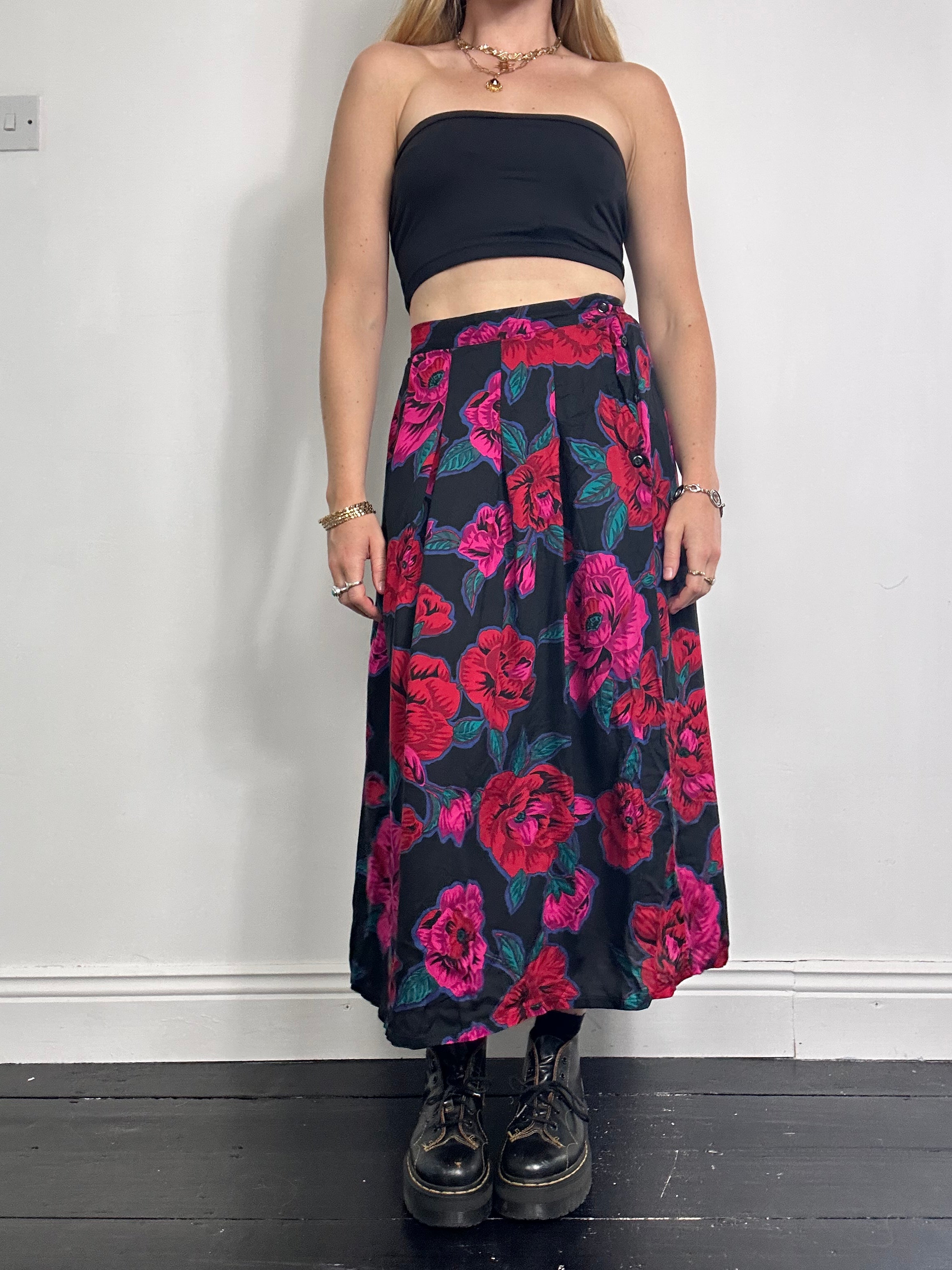 Floral 90's Midi Skirt Size 8