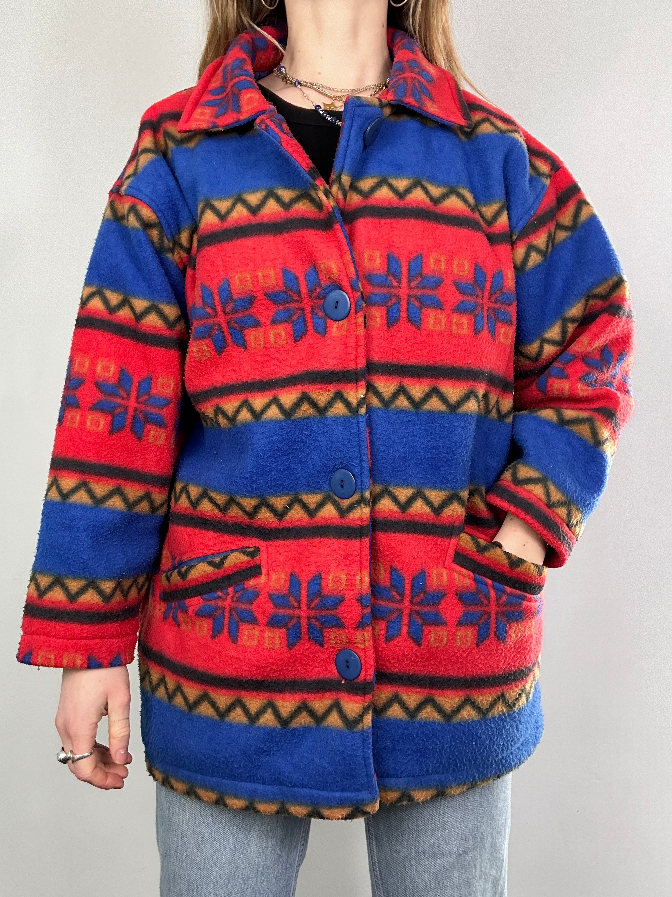 Aztec Fleece Jacket Size L