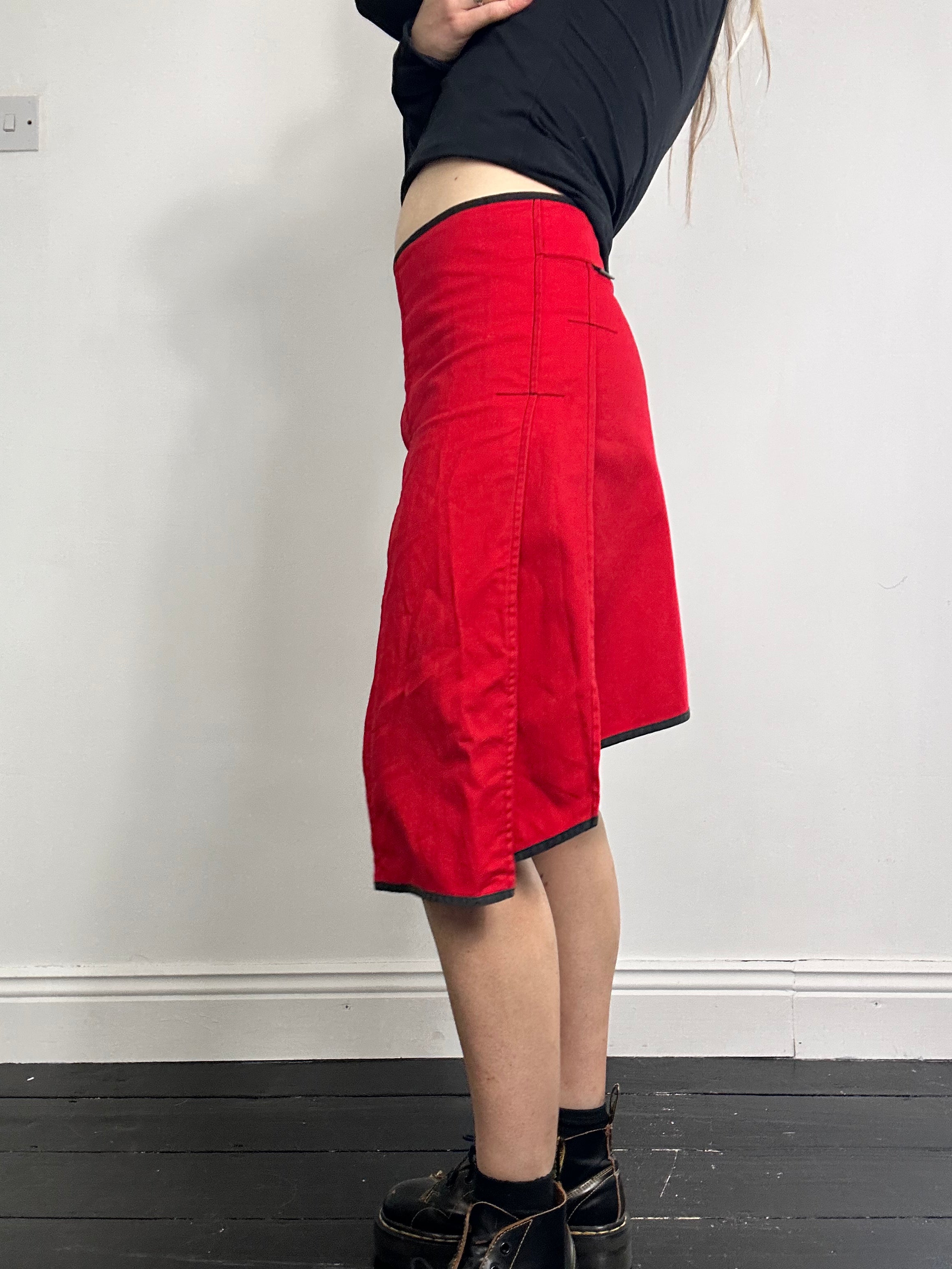 Red y2k Denim Skirt Size 8