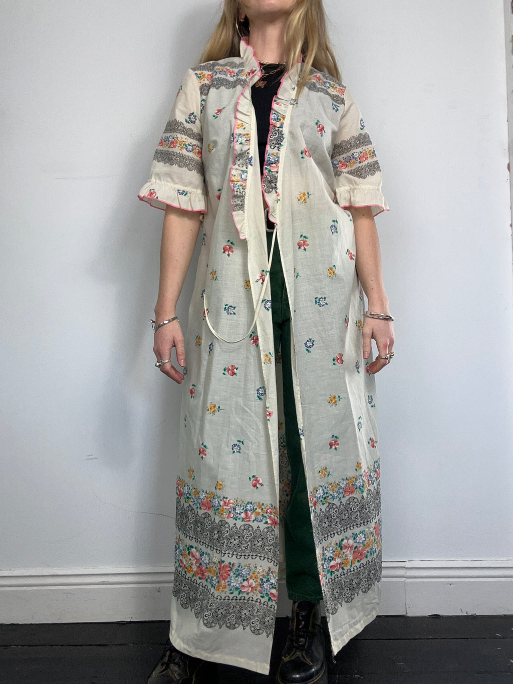 1970's Floral Kimono/Duster Size 12