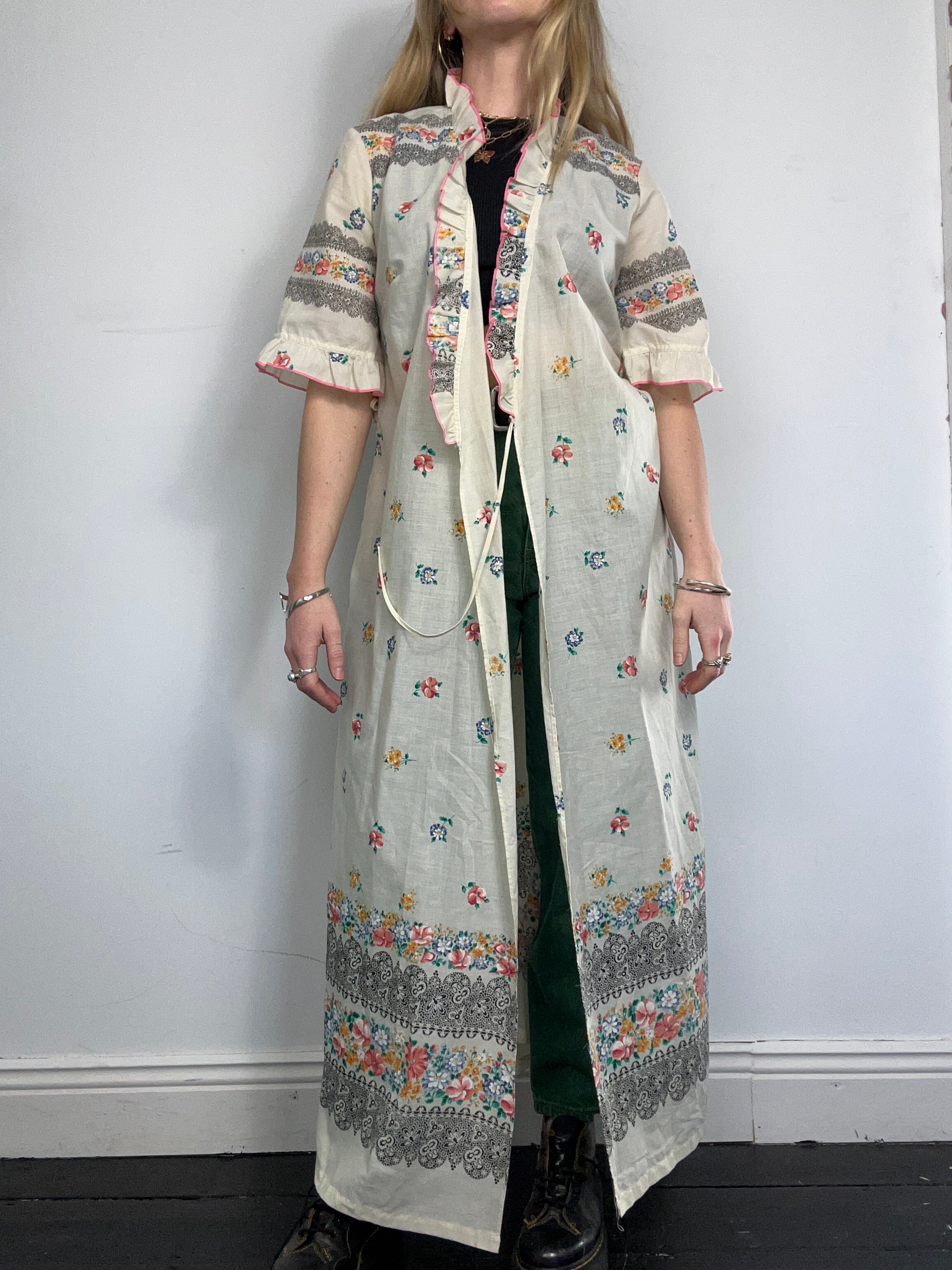 1970's Floral Kimono/Duster Size 12