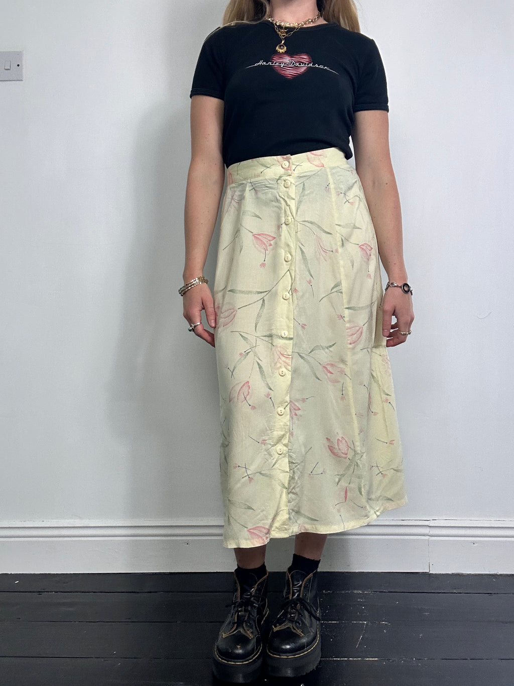 Lemon 90's Midi Skirt Size 8